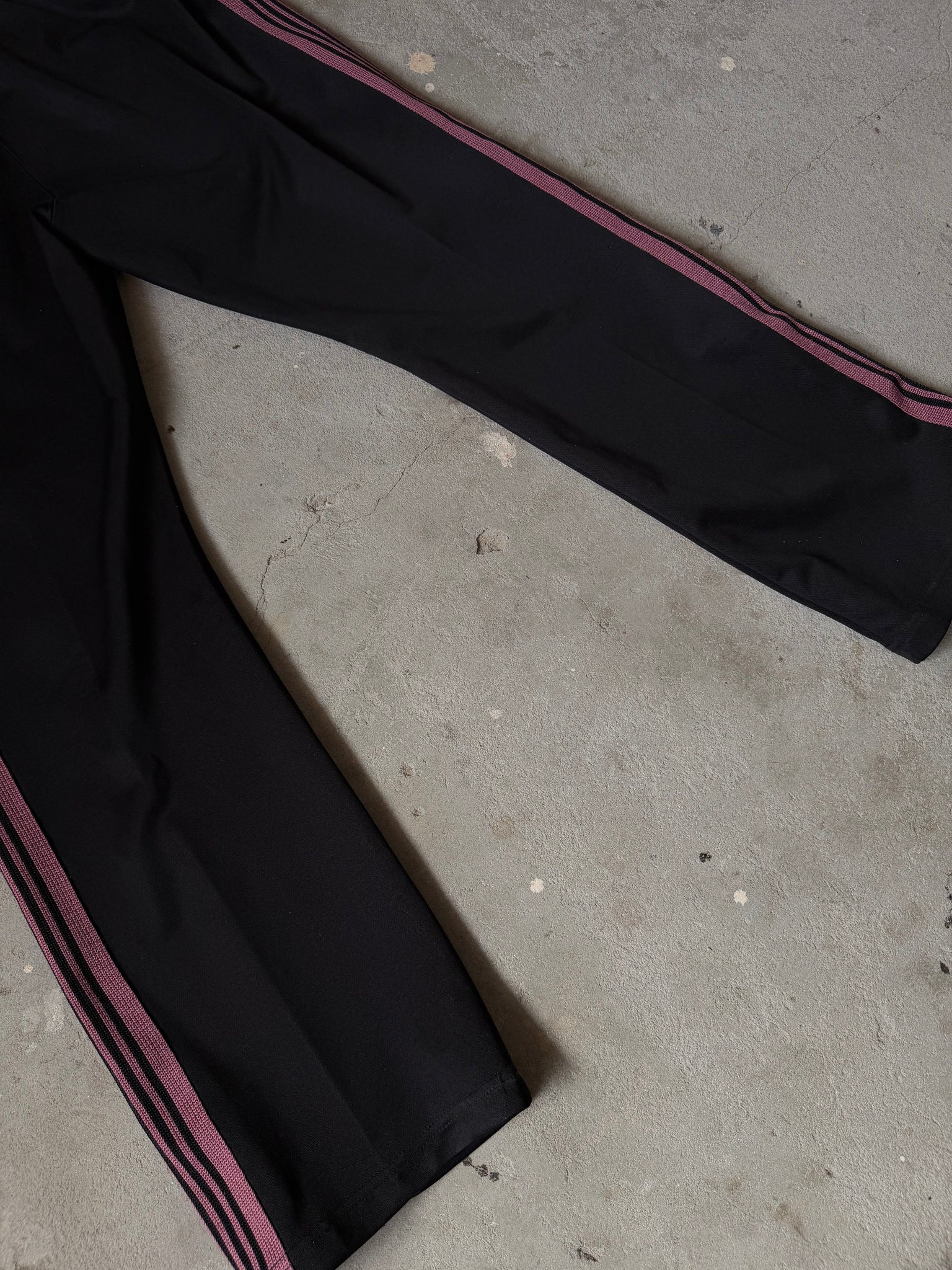 Needles Track Pants Poly Smooth Black/Pink (Size XL)