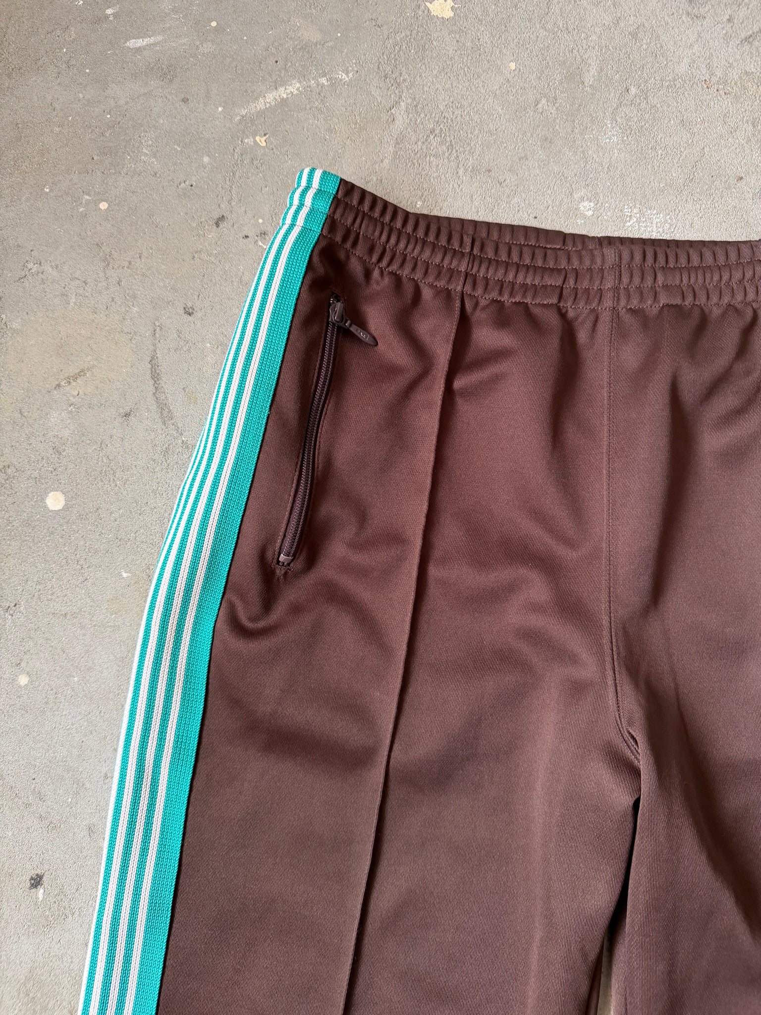 Needles Track Pants Poly Smooth 'Brown/Green' (Size M)