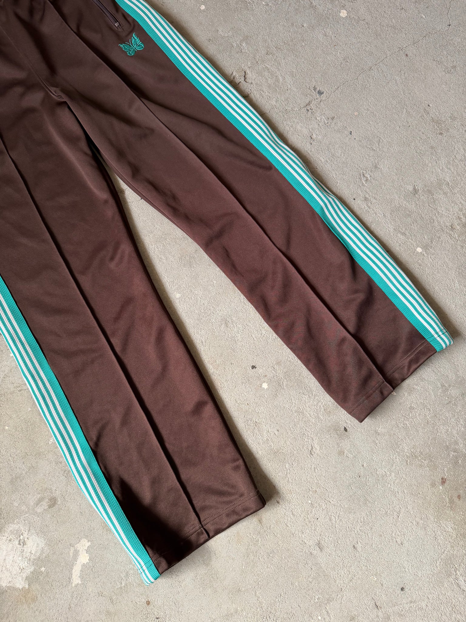 Needles Track Pants Poly Smooth 'Brown/Green' (Size M)