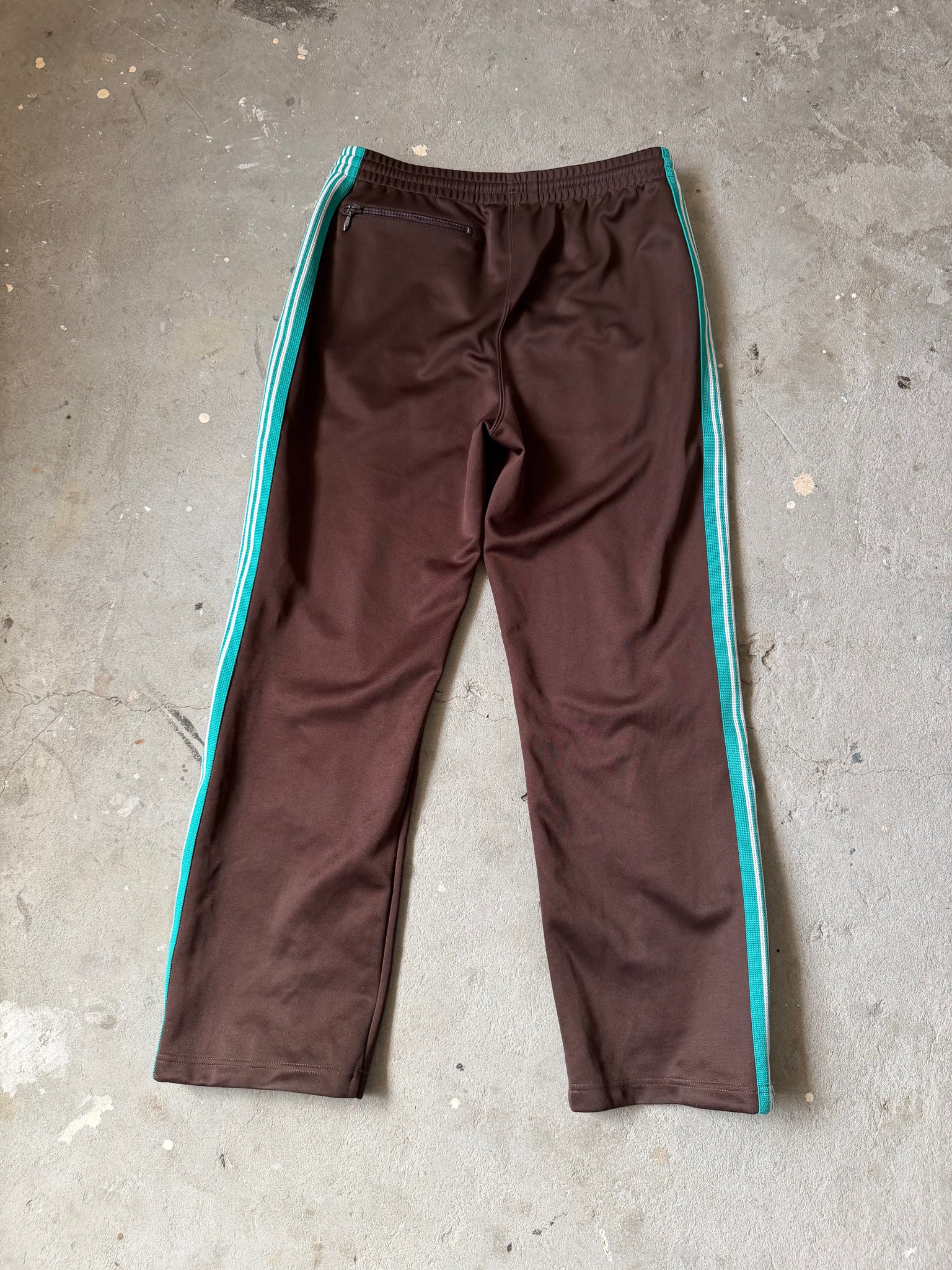 Needles Track Pants Poly Smooth 'Brown/Green' (Size M)