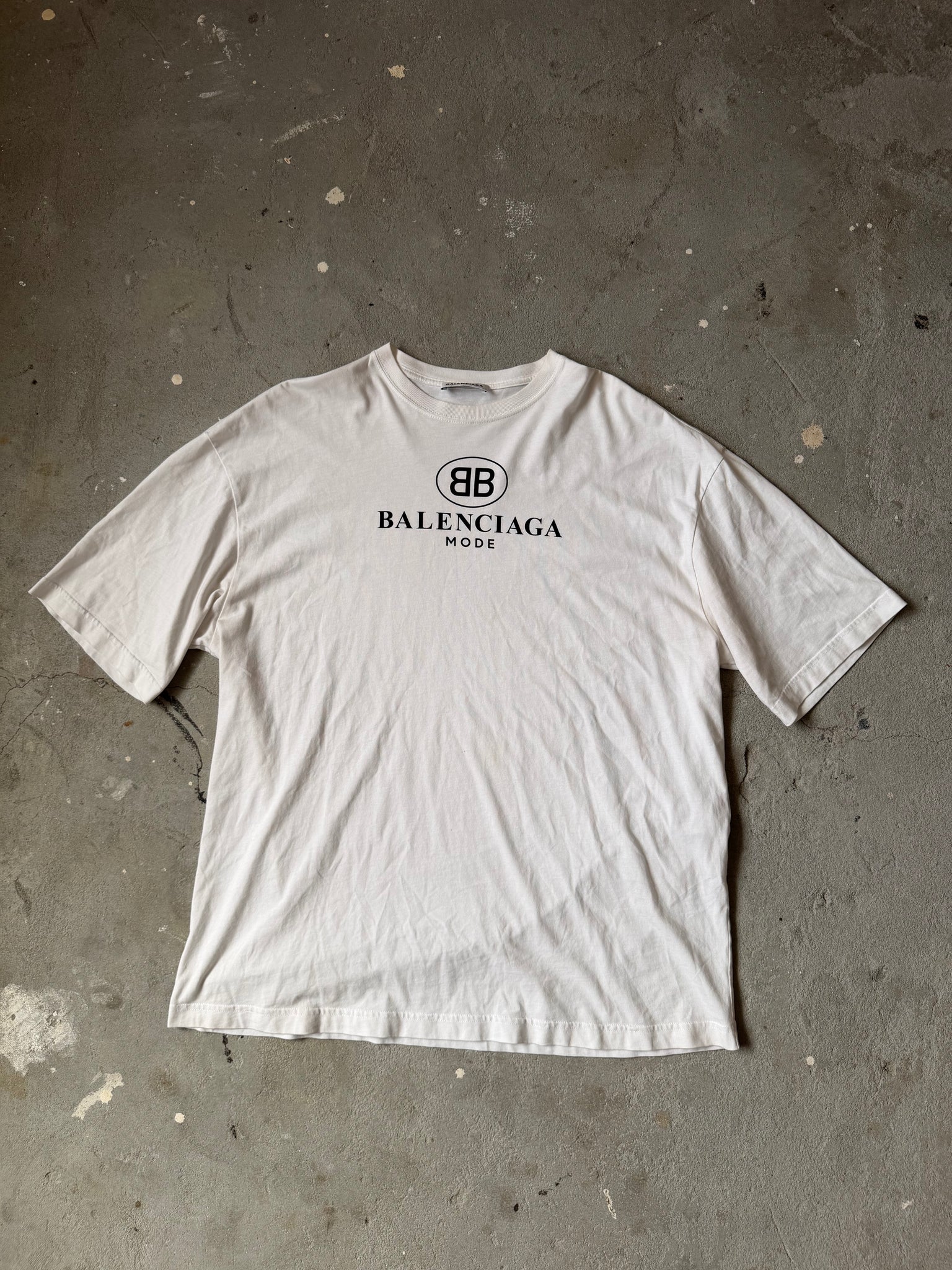 Balenciaga Mode Logo T Shirt White (Size M)