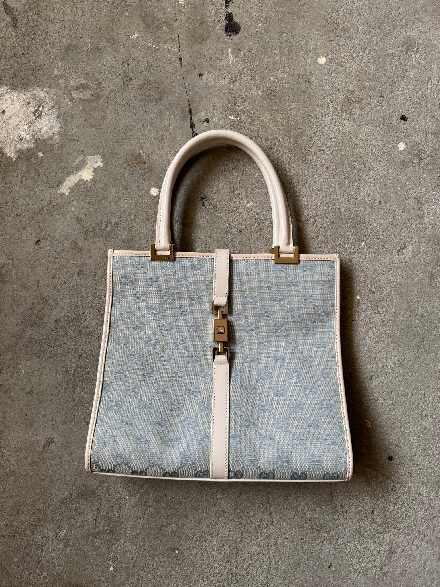 Gucci GG Monogram Jackie Shoulder Bag Light Blue
