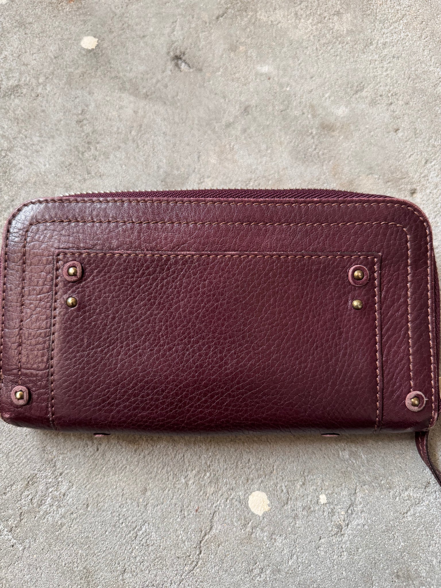 Chloe Paddington Long Leather Wallet Burgundy
