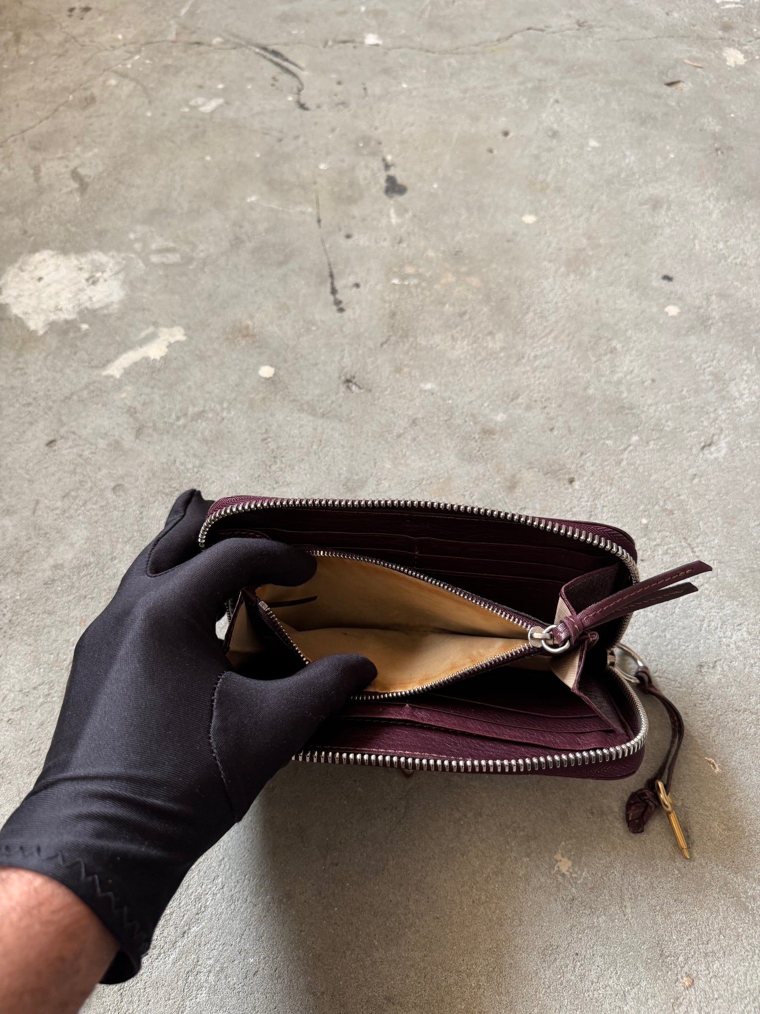 Chloe Paddington Long Leather Wallet Burgundy