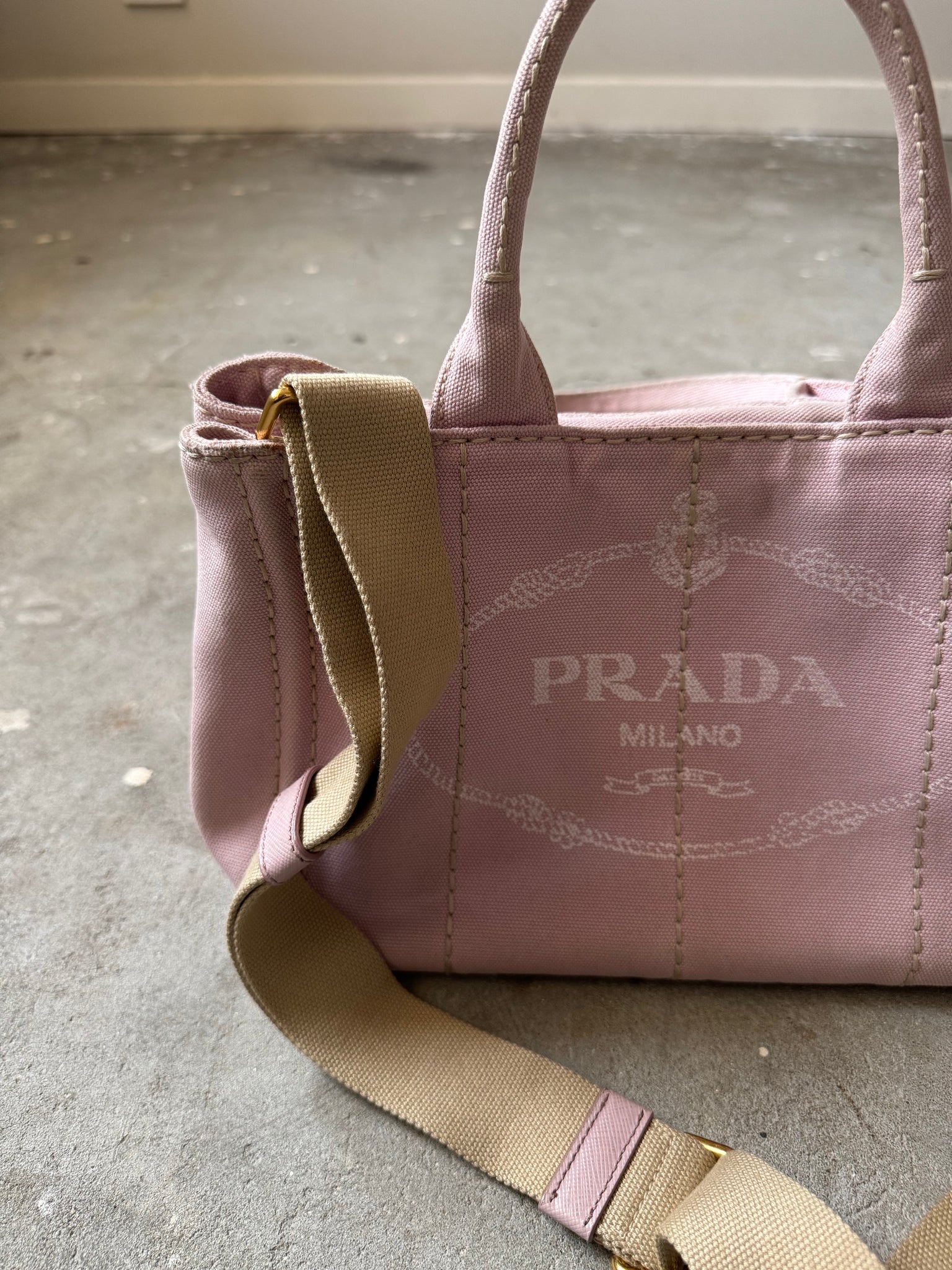 Prada Canapa Tote Bag Light Pink