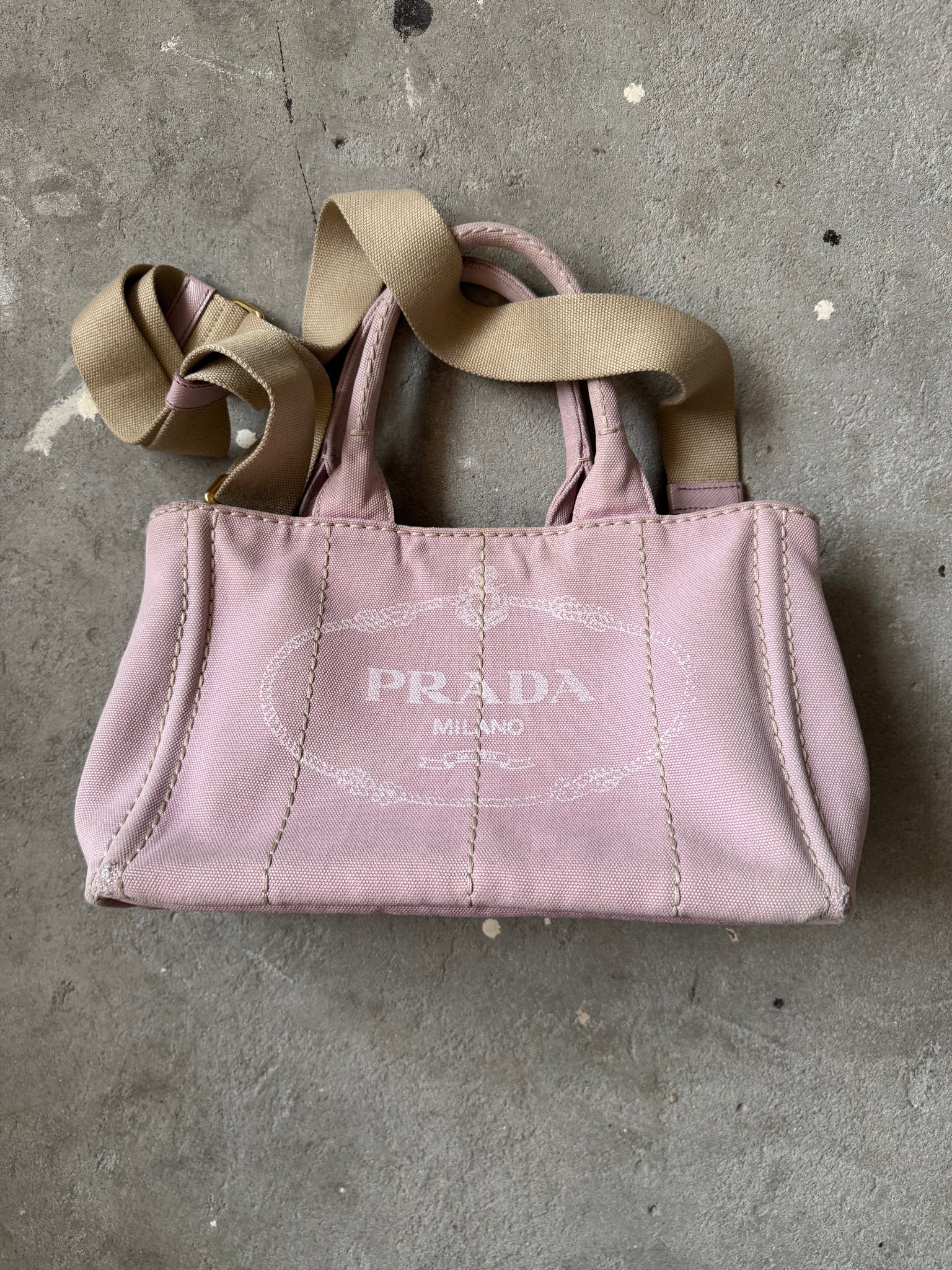 Prada Canapa Tote Bag Light Pink