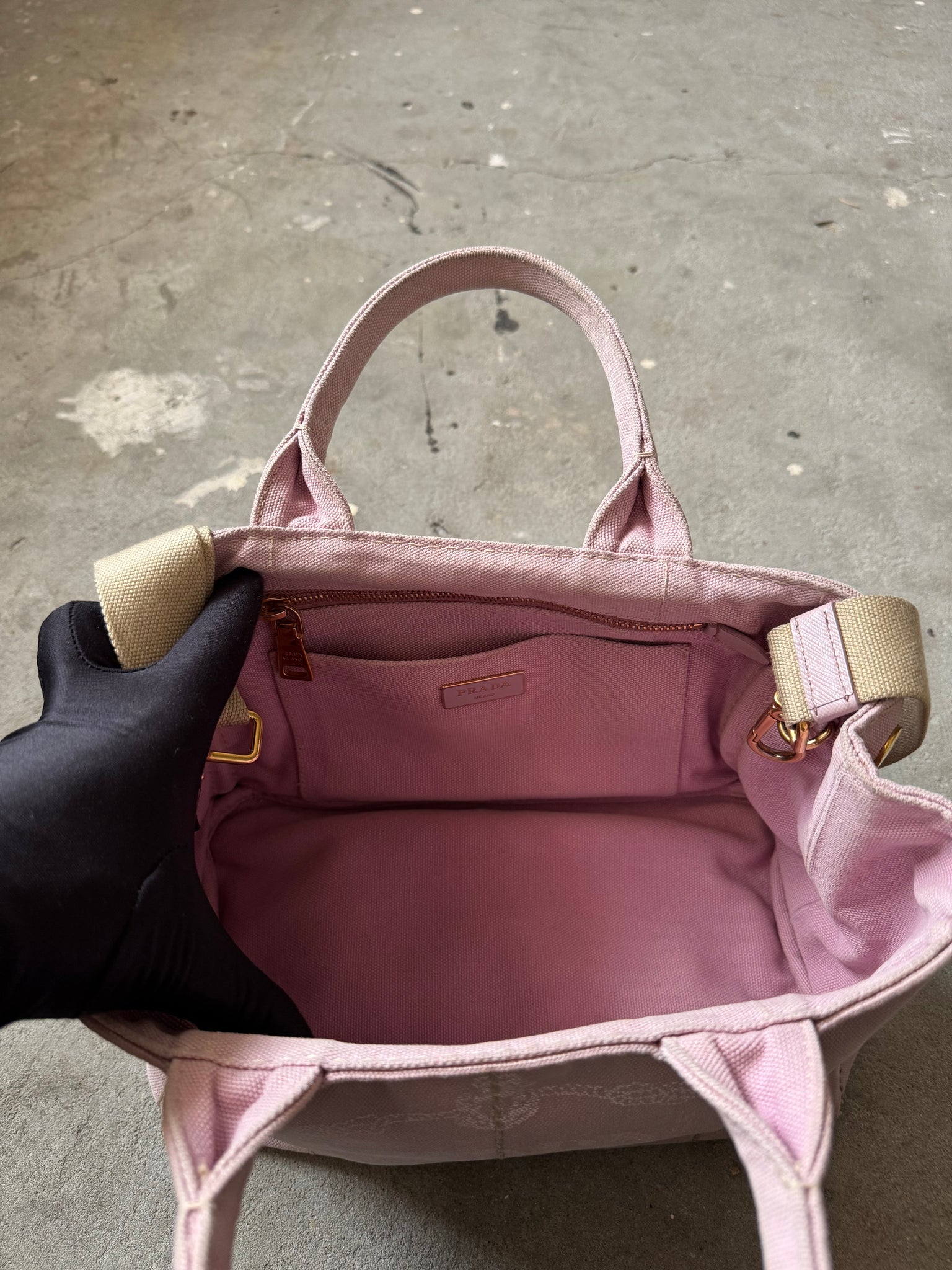 Prada Canapa Tote Bag Light Pink