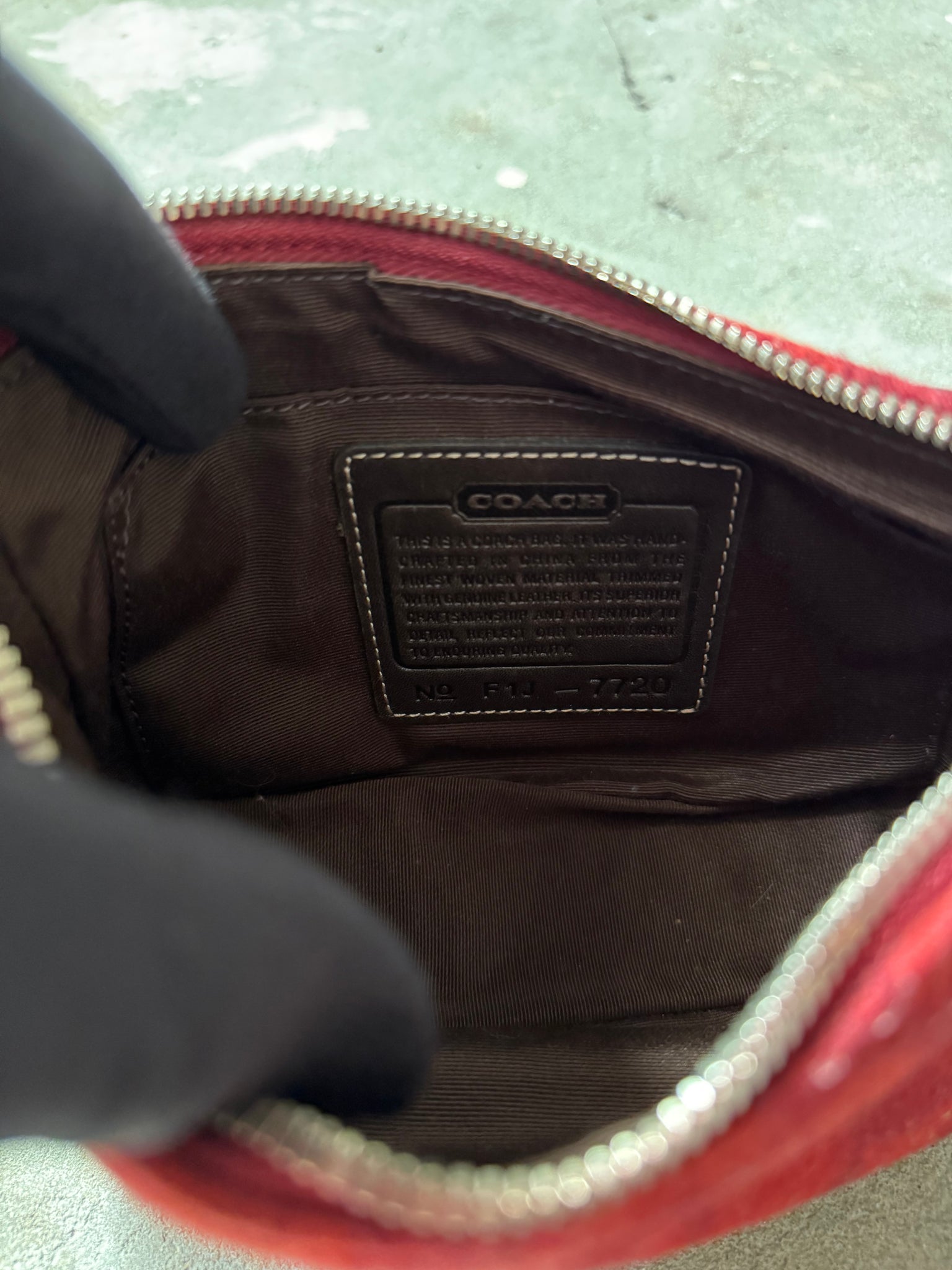 Coach Y2K Demi Wool Shoulder Bag Red