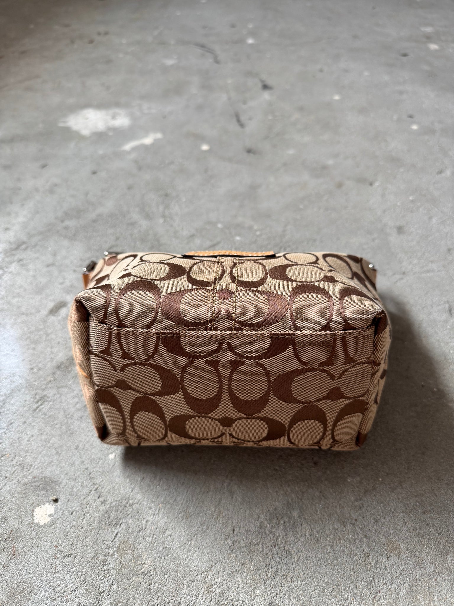 Coach Signature Mini Hobo Shoulder Bag Beige