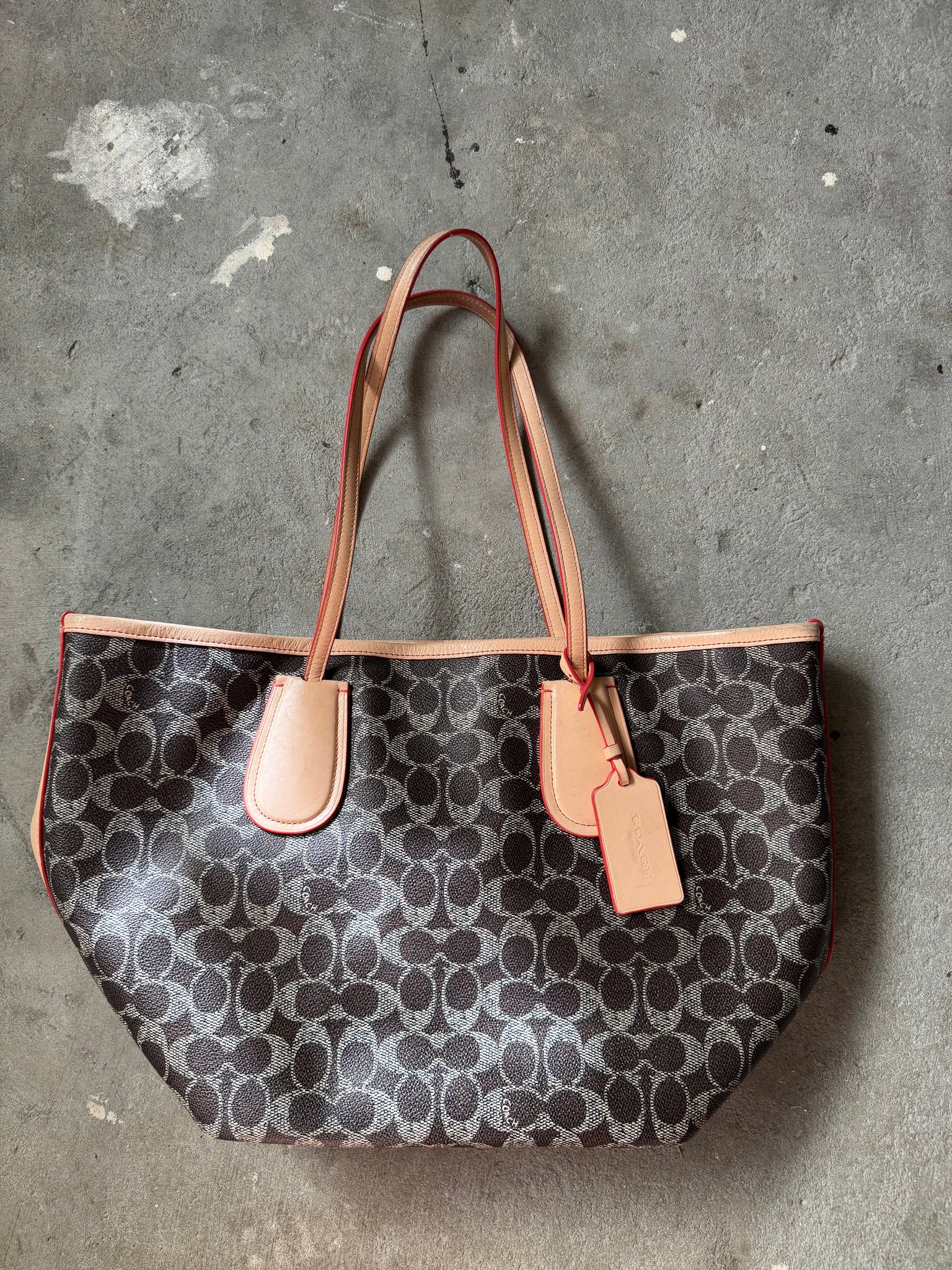 Coach Signature Bag Charley PVC Canvas Hand Bag