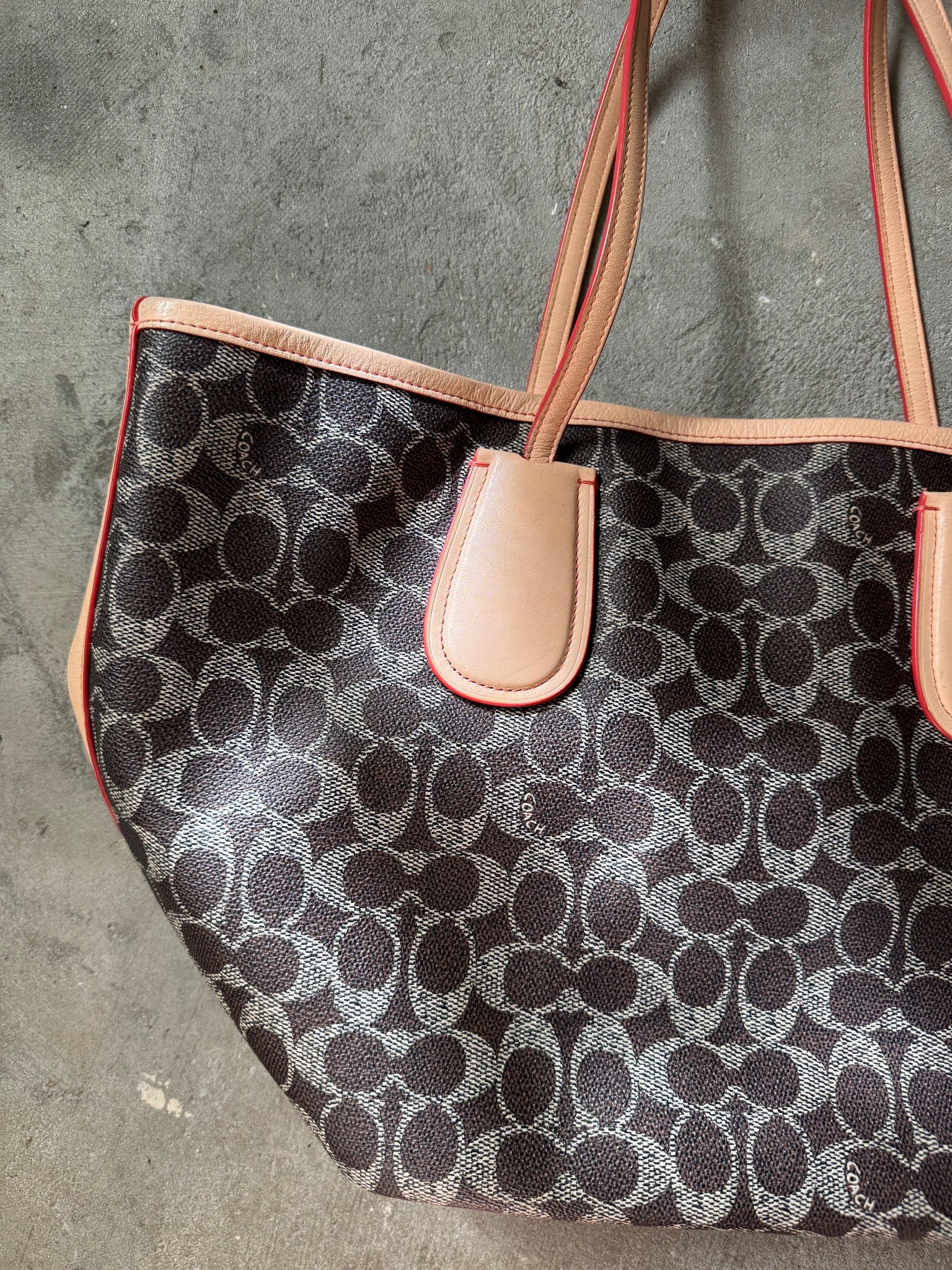 Coach Signature Bag Charley PVC Canvas Hand Bag