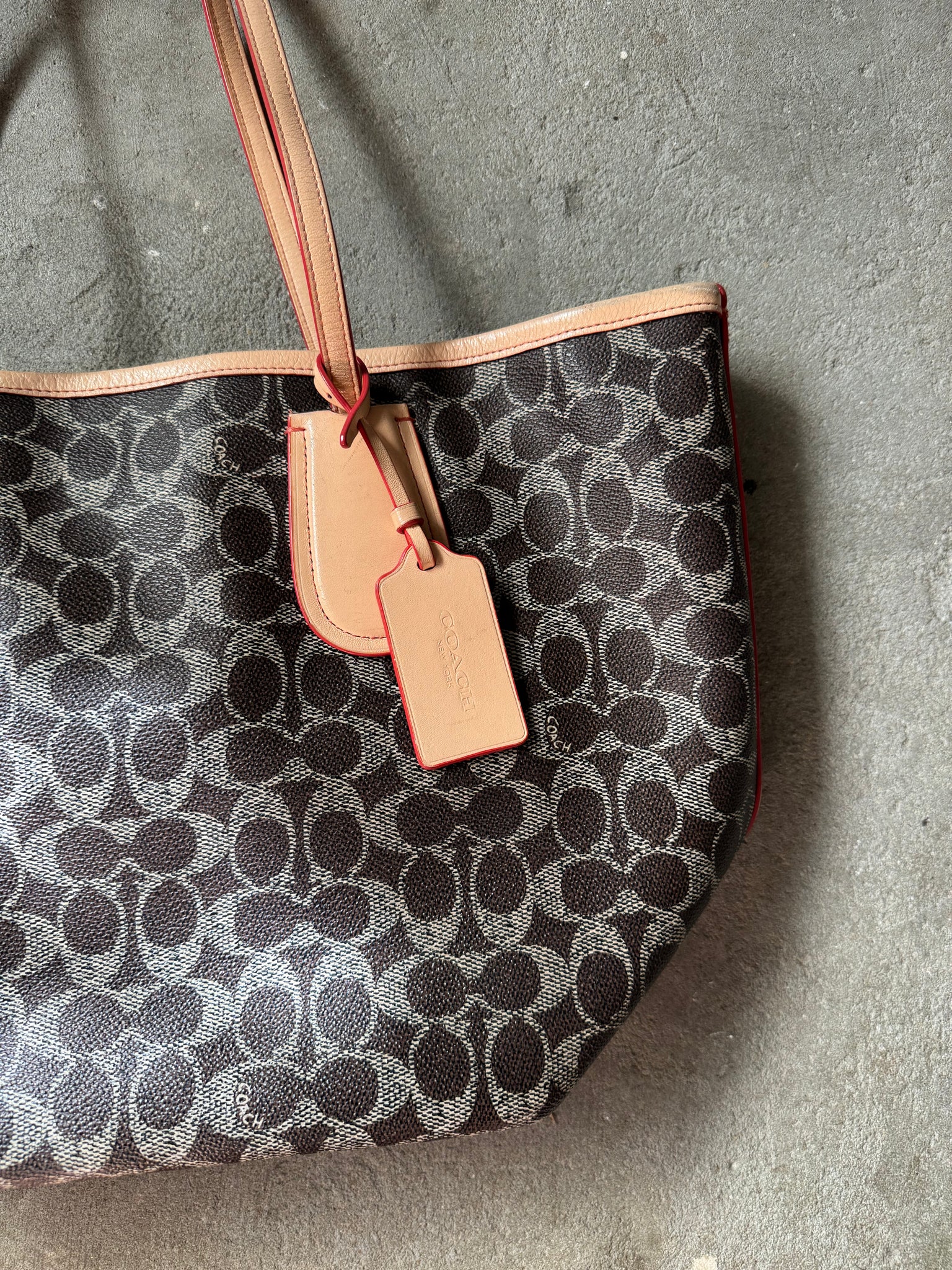 Coach Signature Bag Charley PVC Canvas Hand Bag