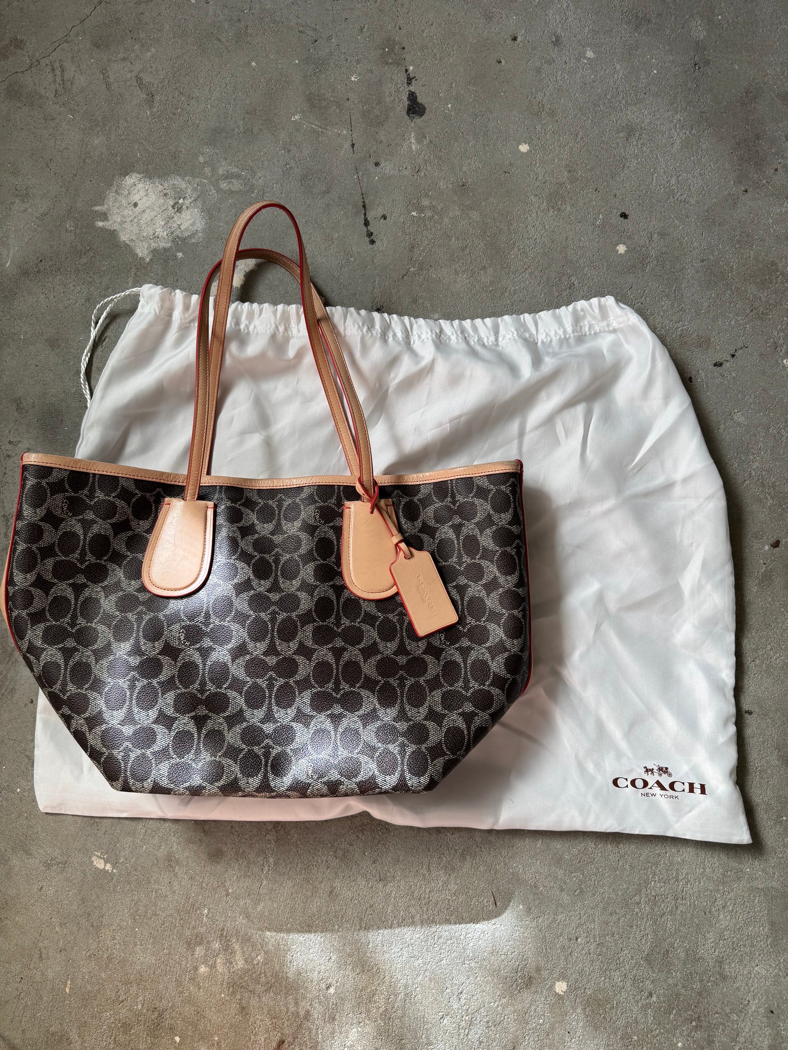 Coach Signature Bag Charley PVC Canvas Hand Bag