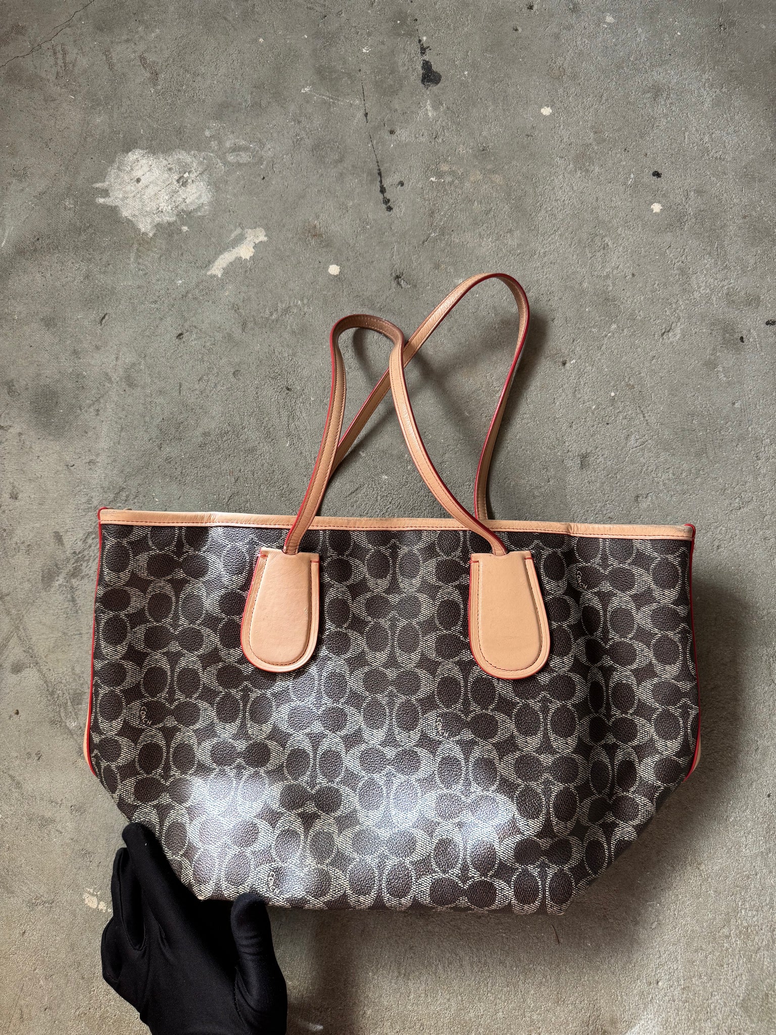 Coach Signature Bag Charley PVC Canvas Hand Bag