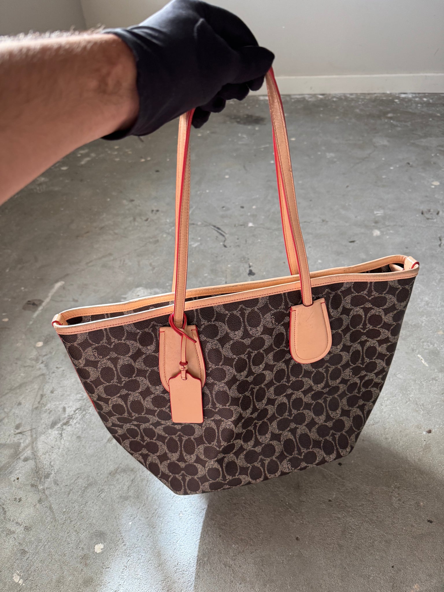 Coach Signature Bag Charley PVC Canvas Hand Bag