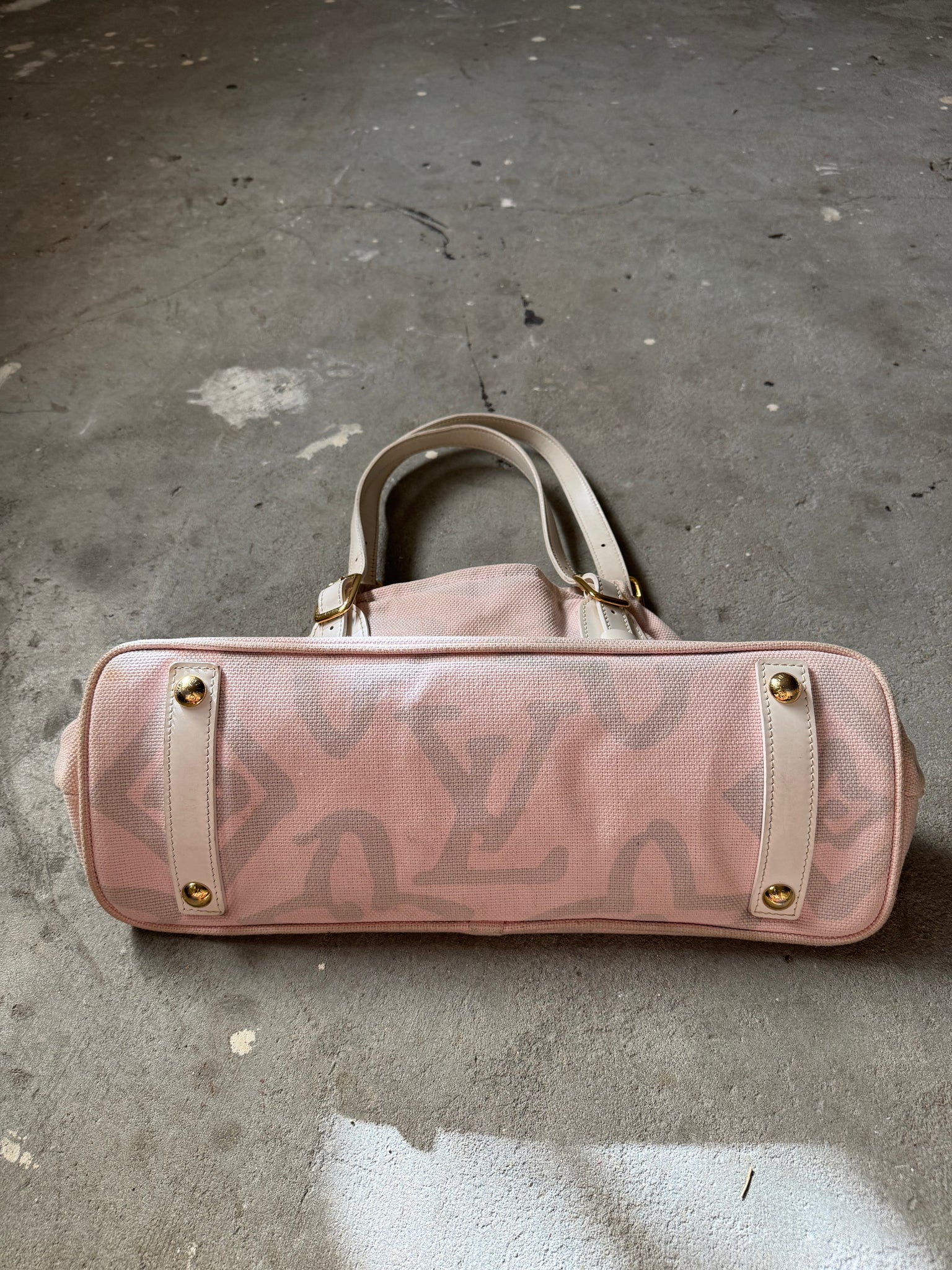 Louis Vuitton Beige Tahitienne Cabas PM HandBag Pink