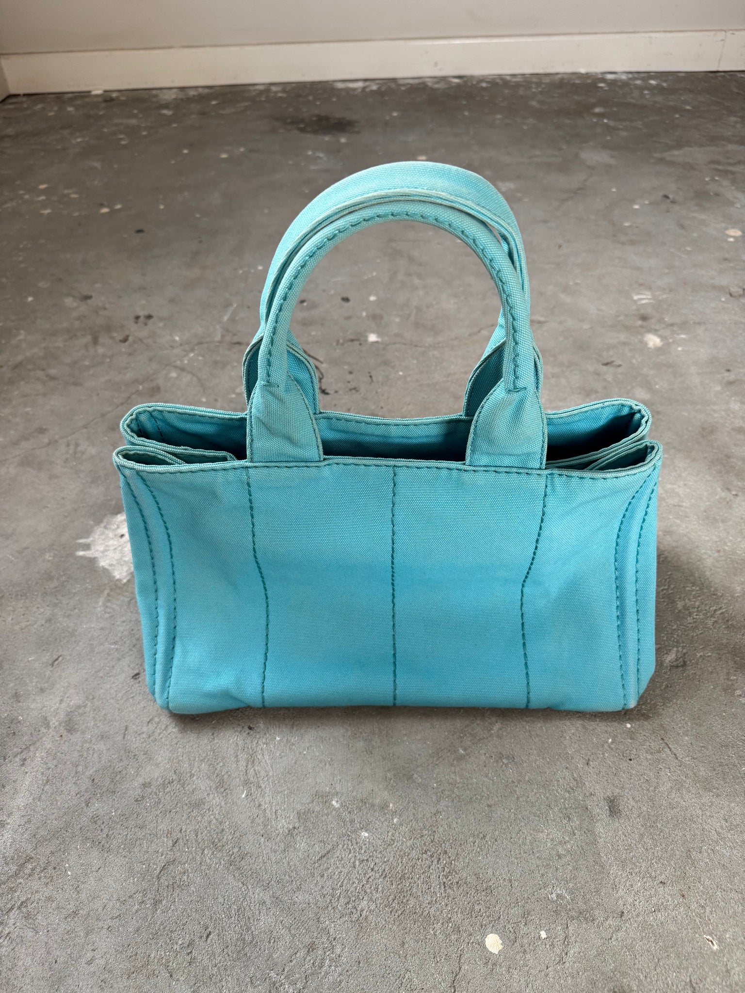 Prada Canapa Tote Bag Tiffany Blue