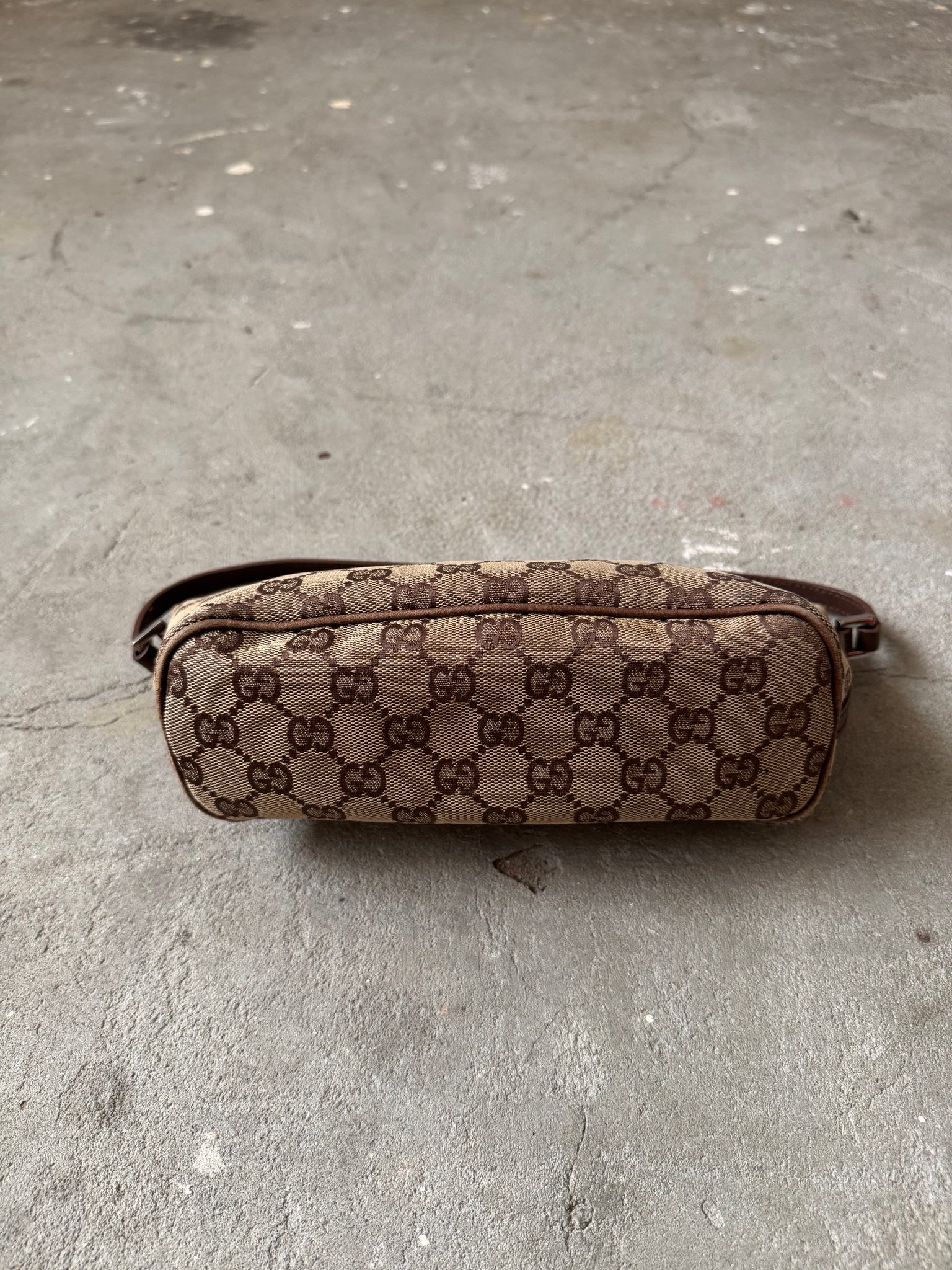 Gucci GG Monogram Pochette Boat Shoulder Bag Beige