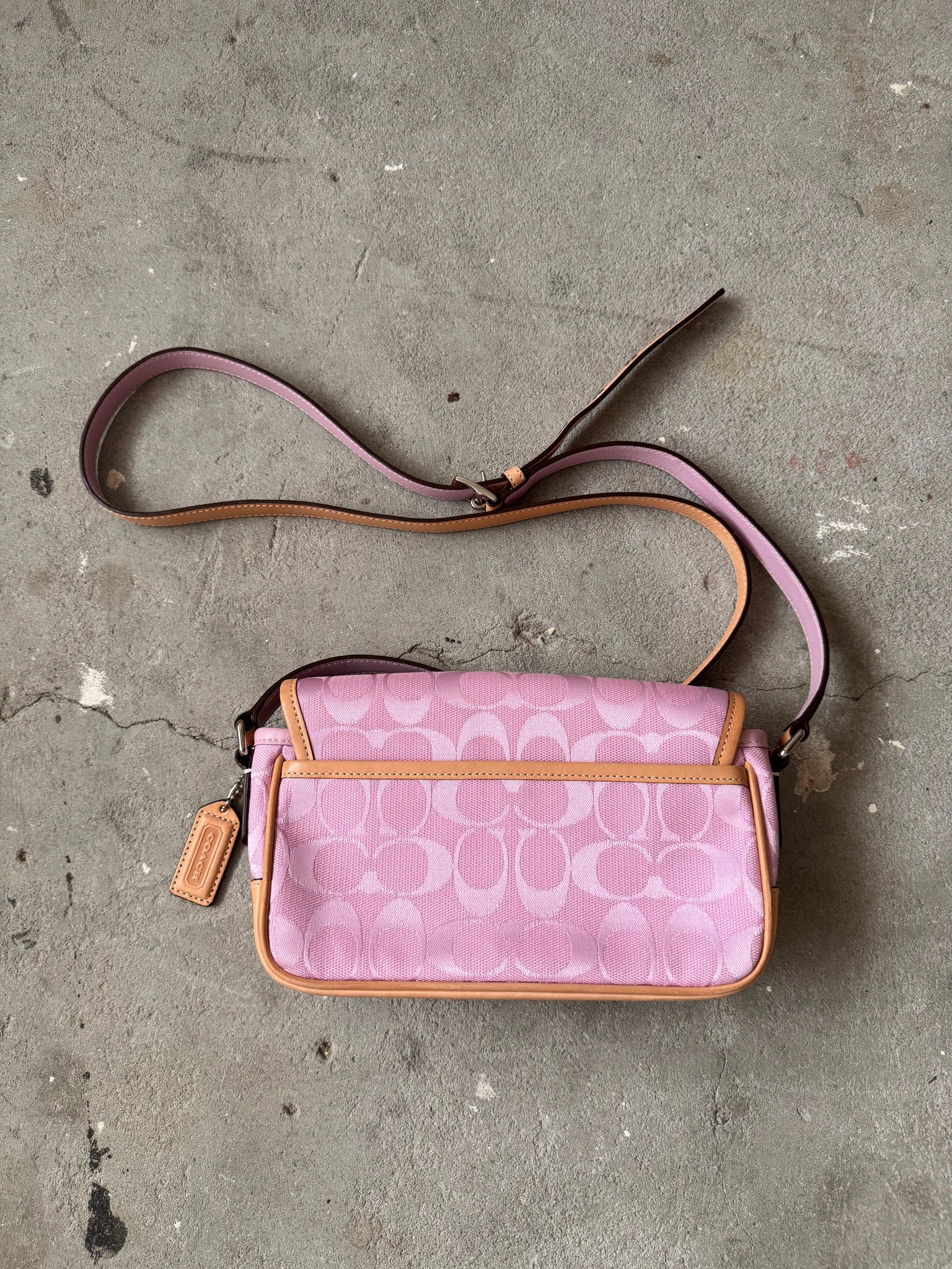 Coach Signature Crossbody Bag Pink/Beige