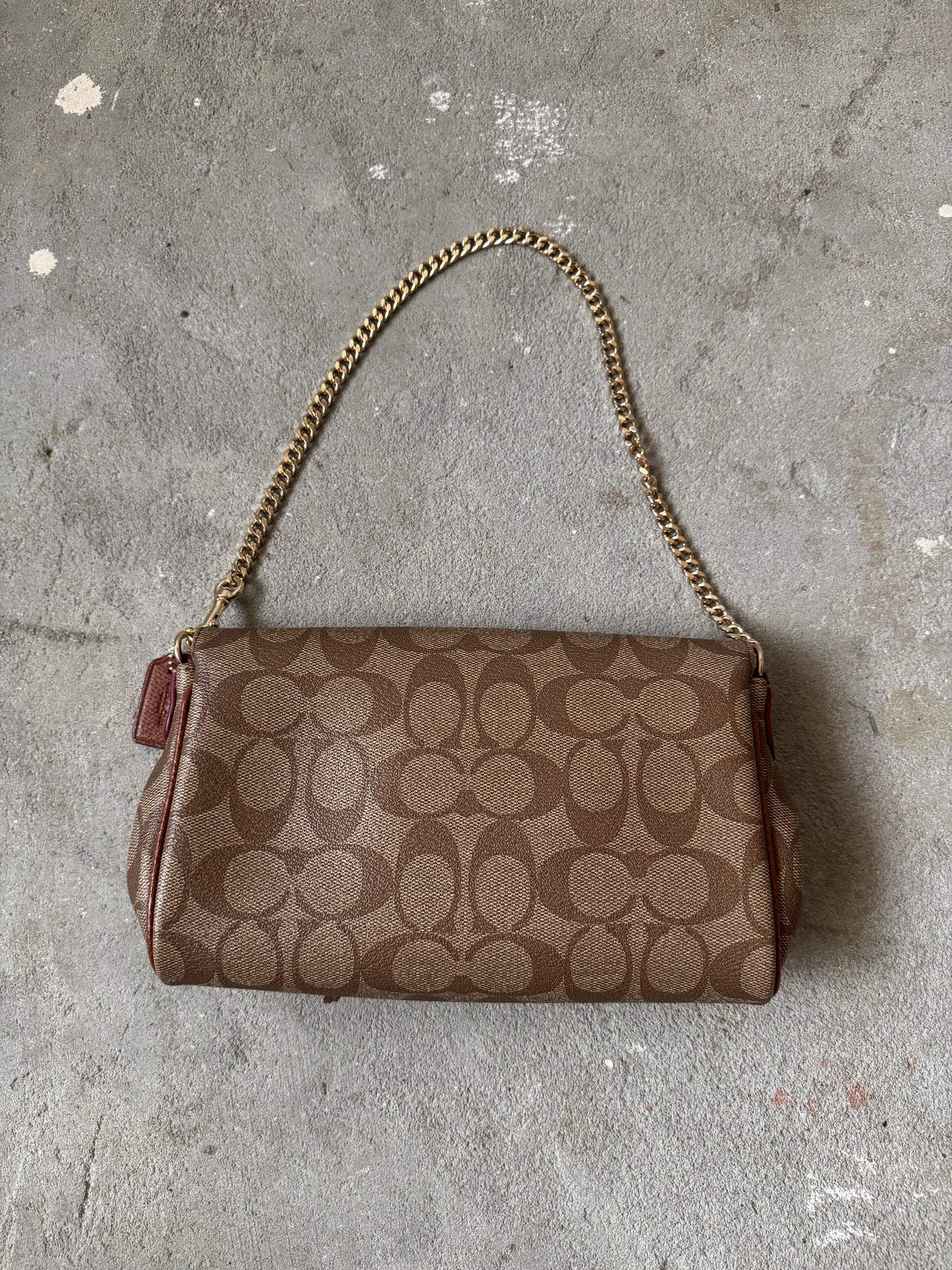 Coach 2Way Signature Ruby Purse Shoulder Bag Beige