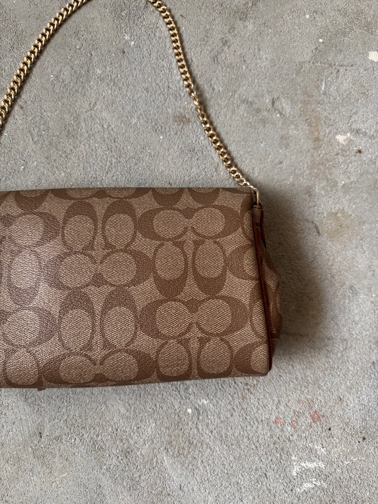 Coach 2Way Signature Ruby Purse Shoulder Bag Beige