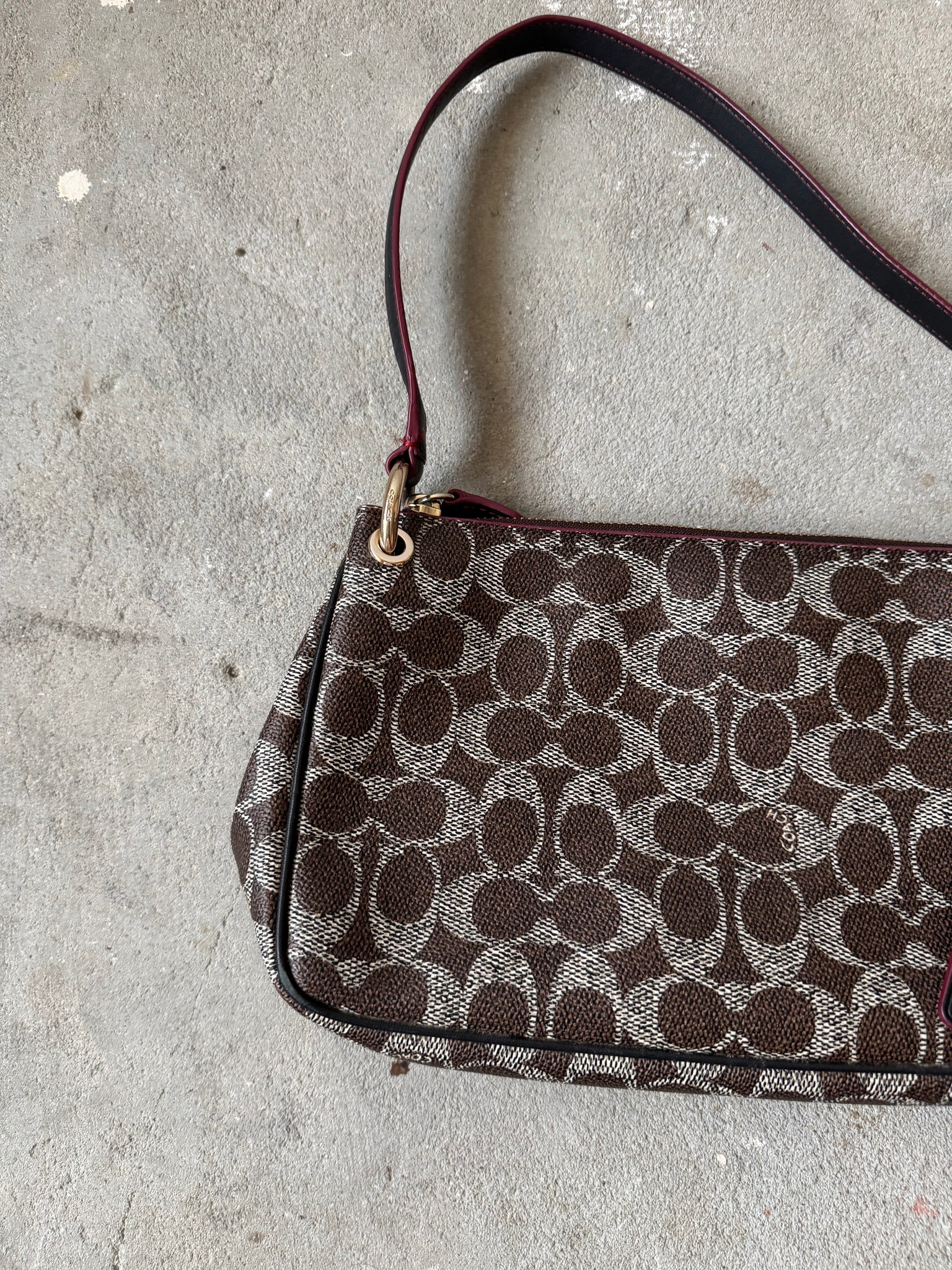 Coach 2Way Signature Charley Canvas Shoulder Bag