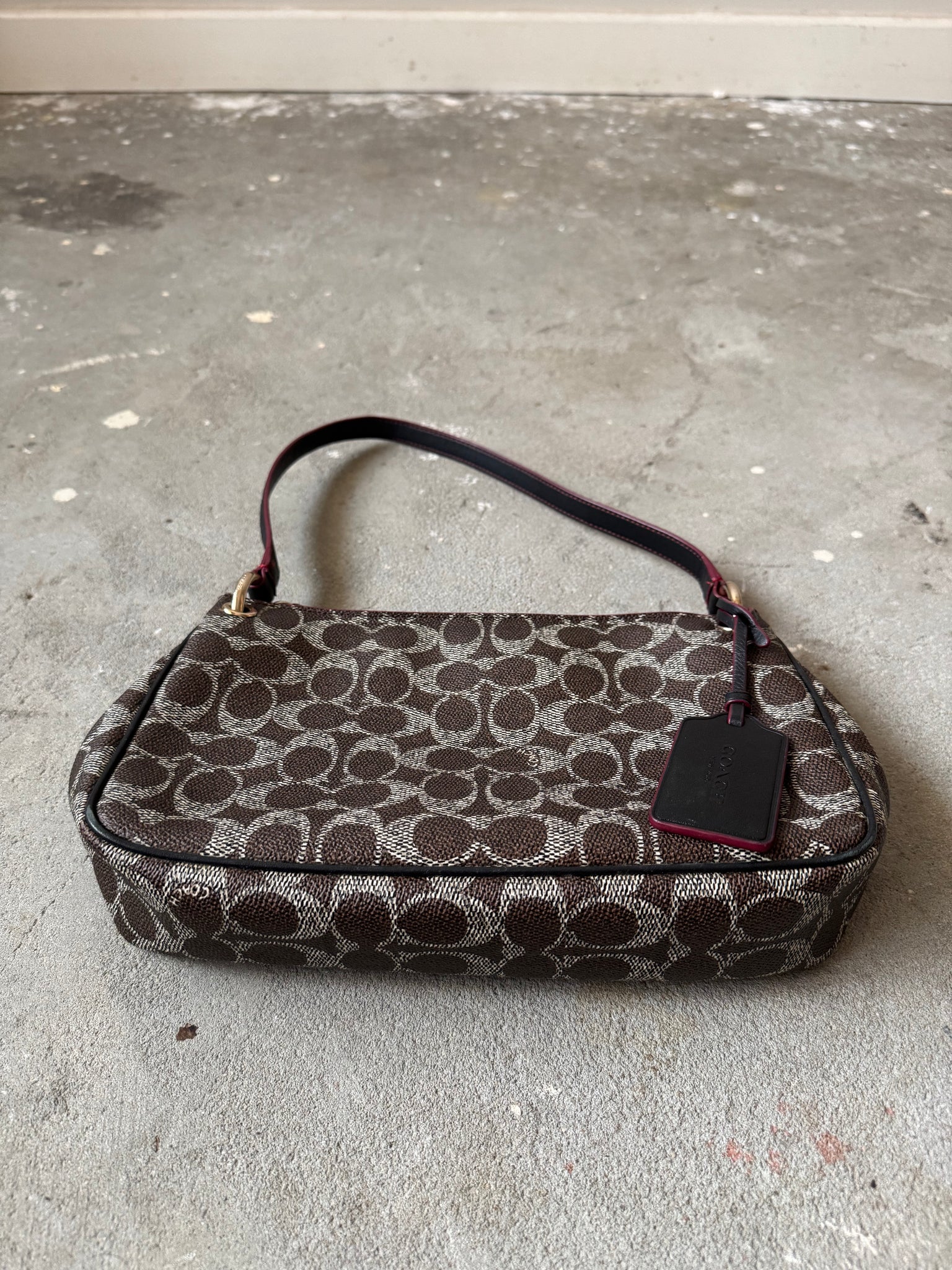 Coach 2Way Signature Charley Canvas Shoulder Bag