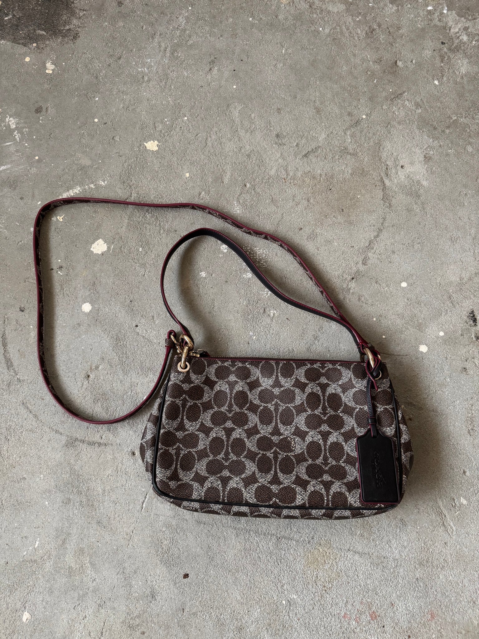 Coach 2Way Signature Charley Canvas Shoulder Bag