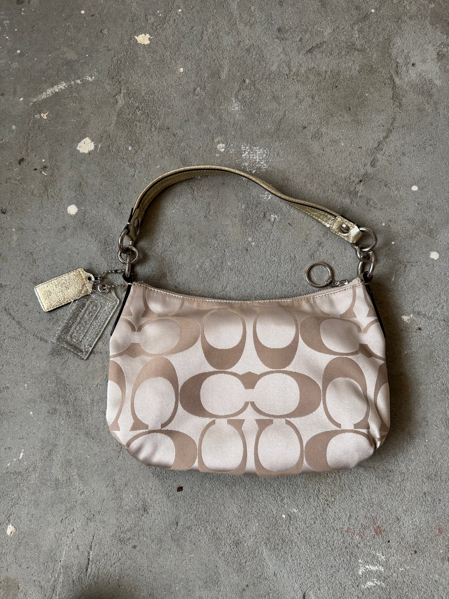 Coach 2Way Signature Shoulder Bag Cream/Gold