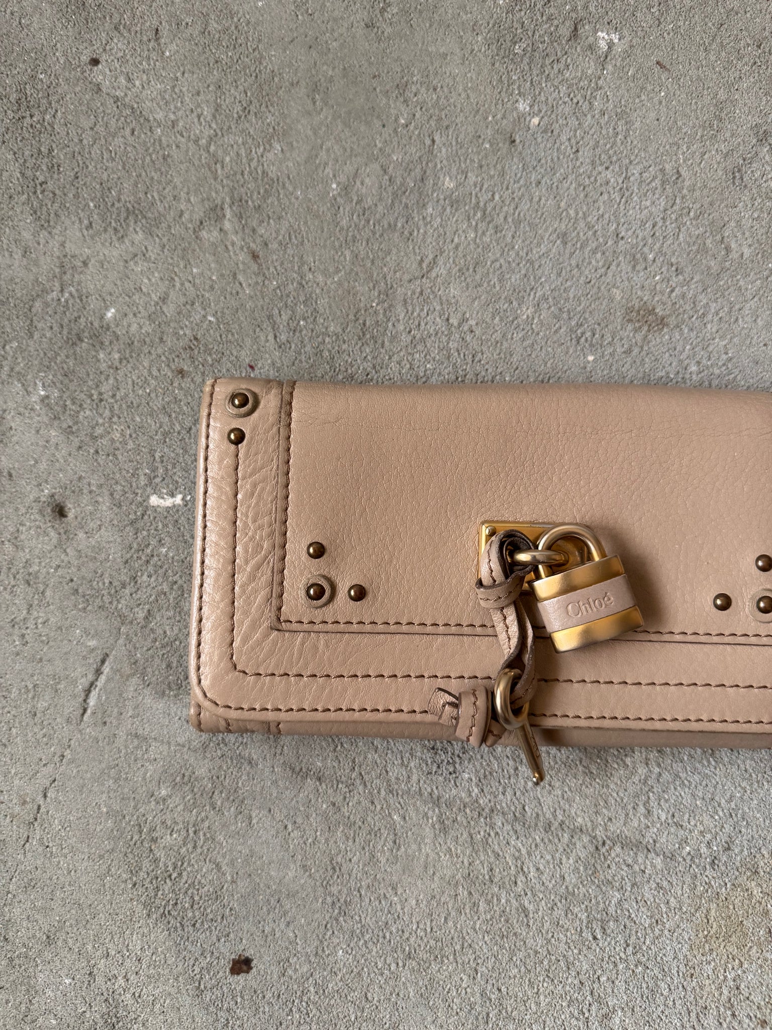 Chloe Paddington Long Leather Wallet Beige