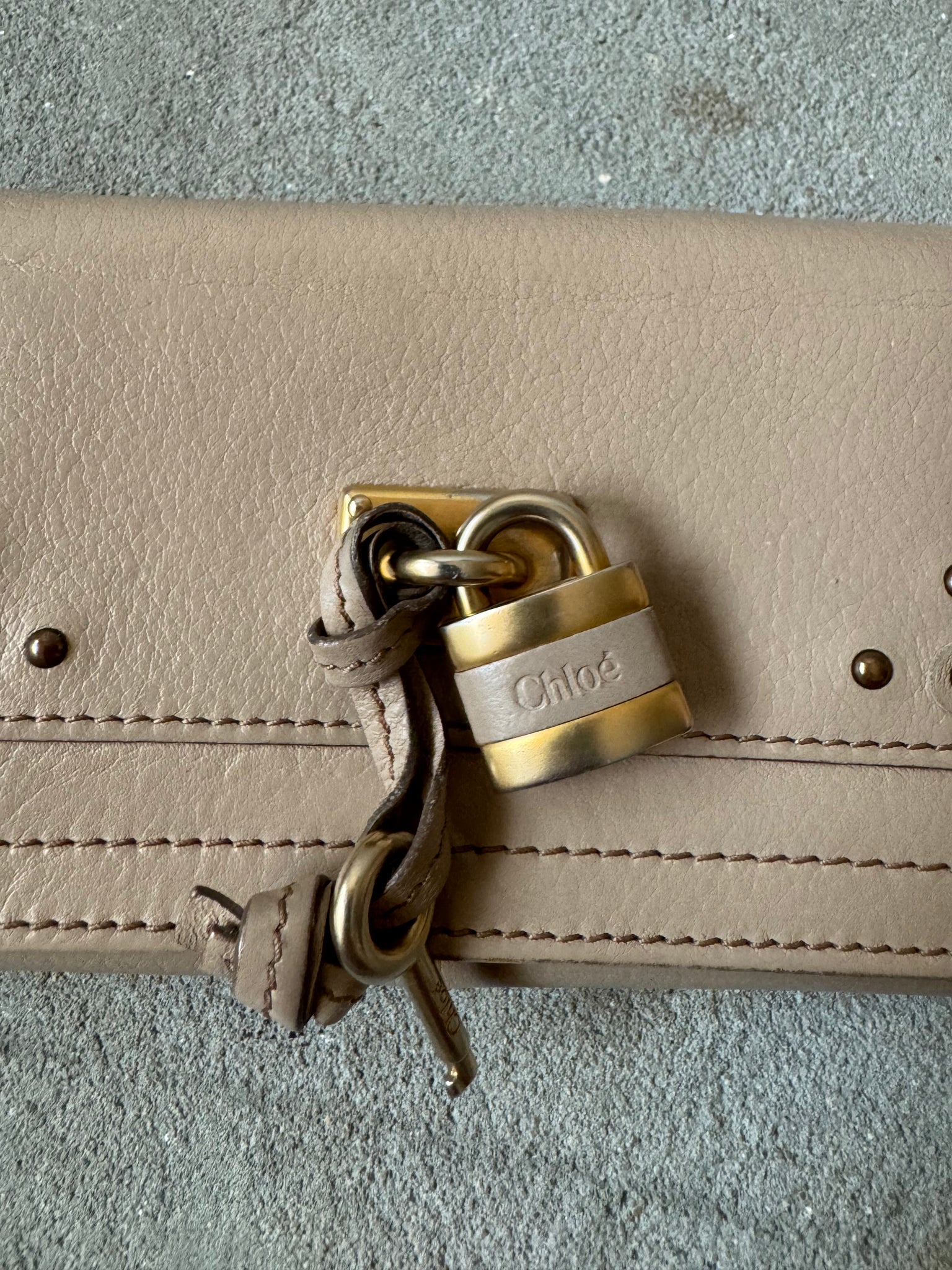 Chloe Paddington Long Leather Wallet Beige