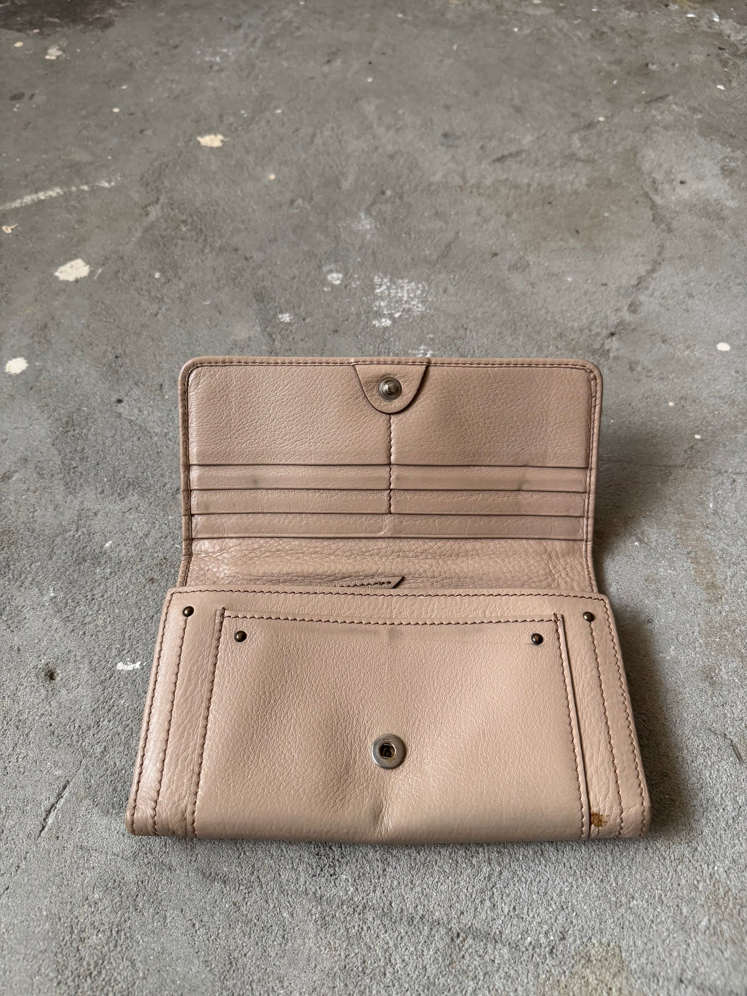 Chloe Paddington Long Leather Wallet Beige