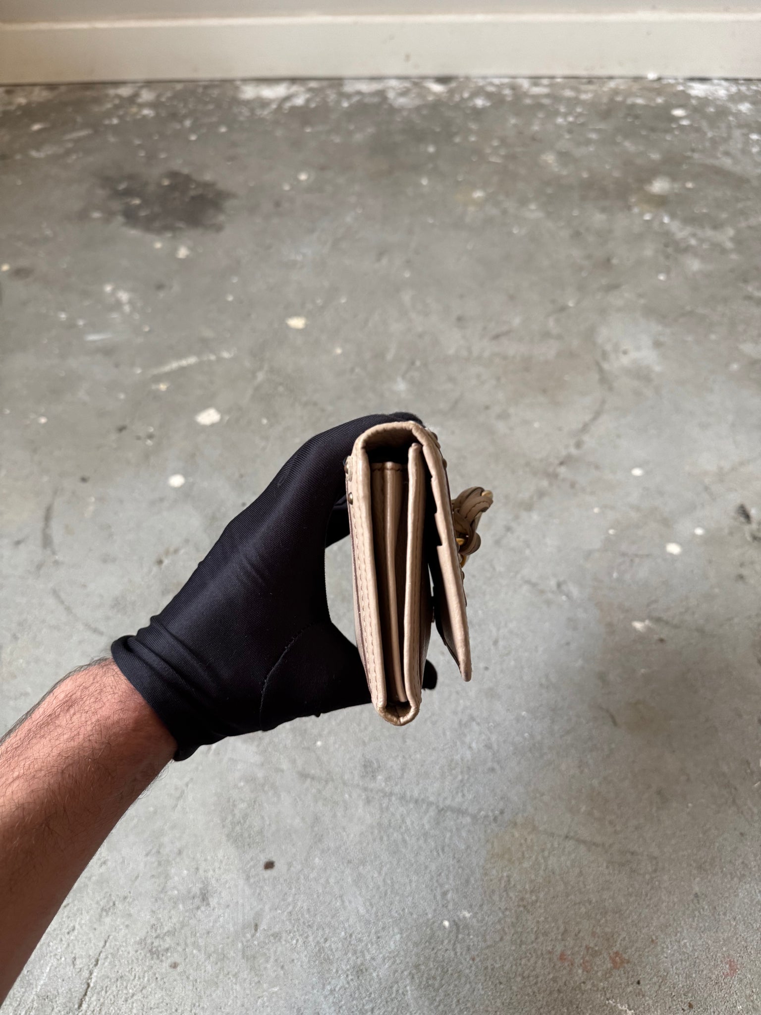Chloe Paddington Long Leather Wallet Beige