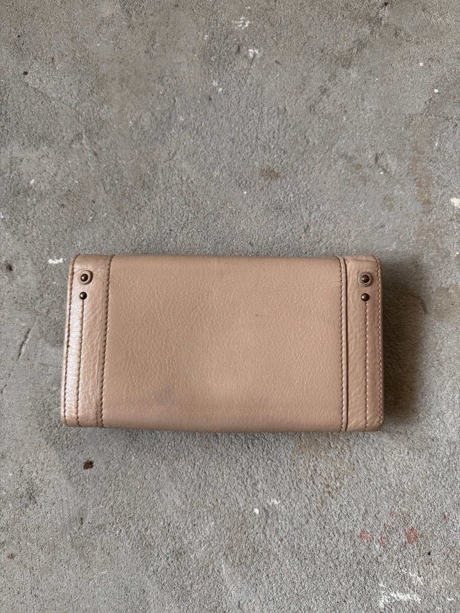 Chloe Paddington Long Leather Wallet Beige
