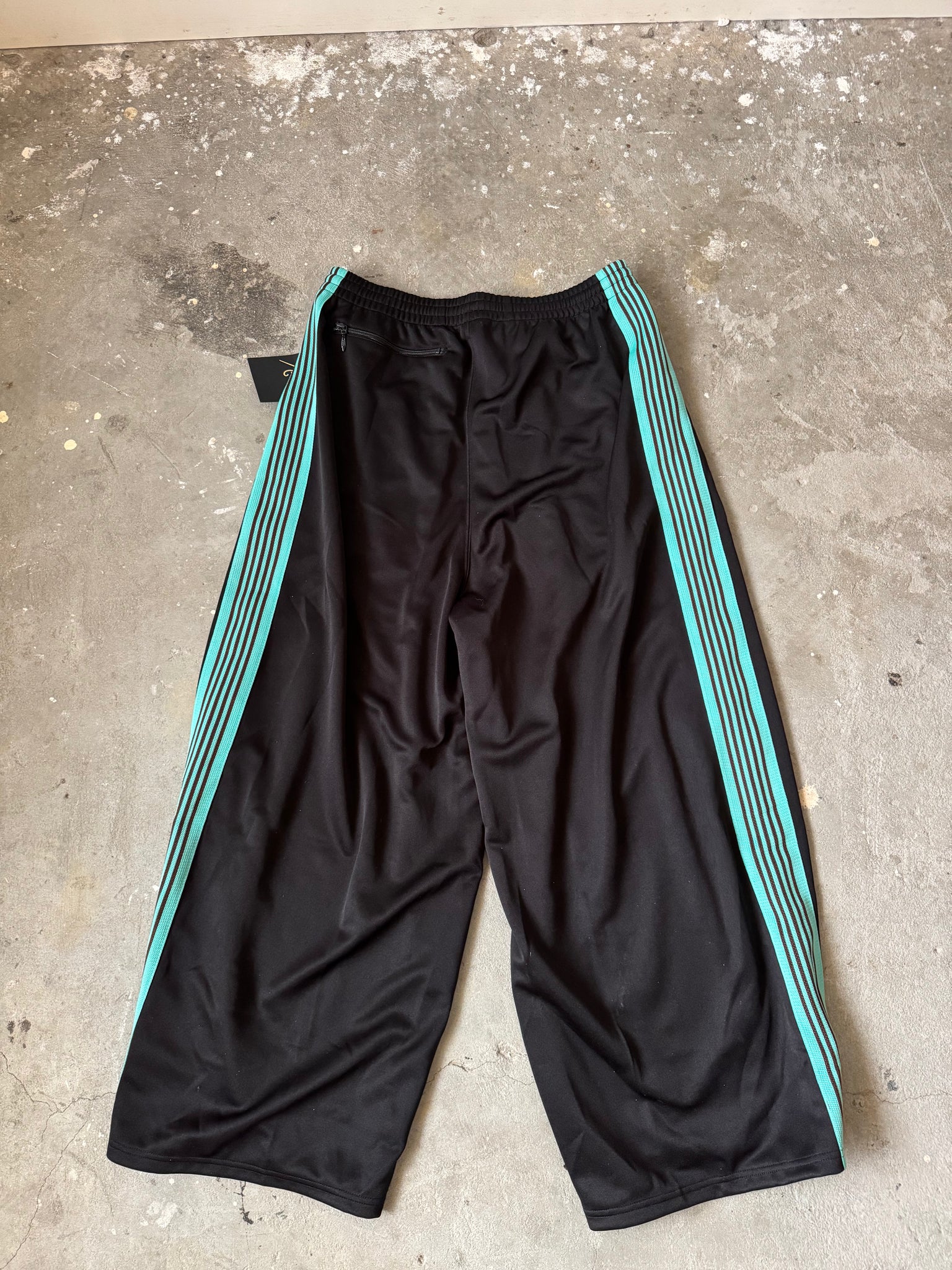 Needles HD Track Pants Poly Smooth Black/Tiffany