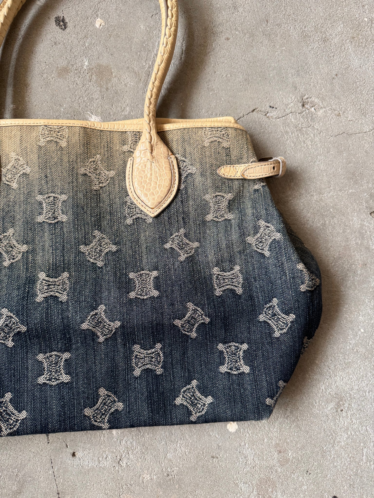 Celine Macadam Gradient Denim Shoulder Bag