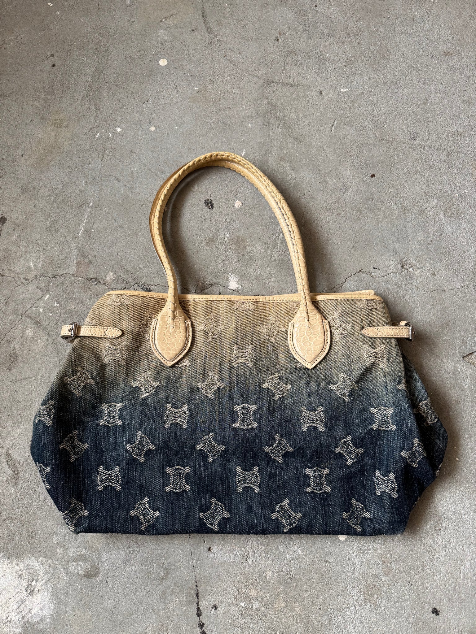 Celine Macadam Gradient Denim Shoulder Bag