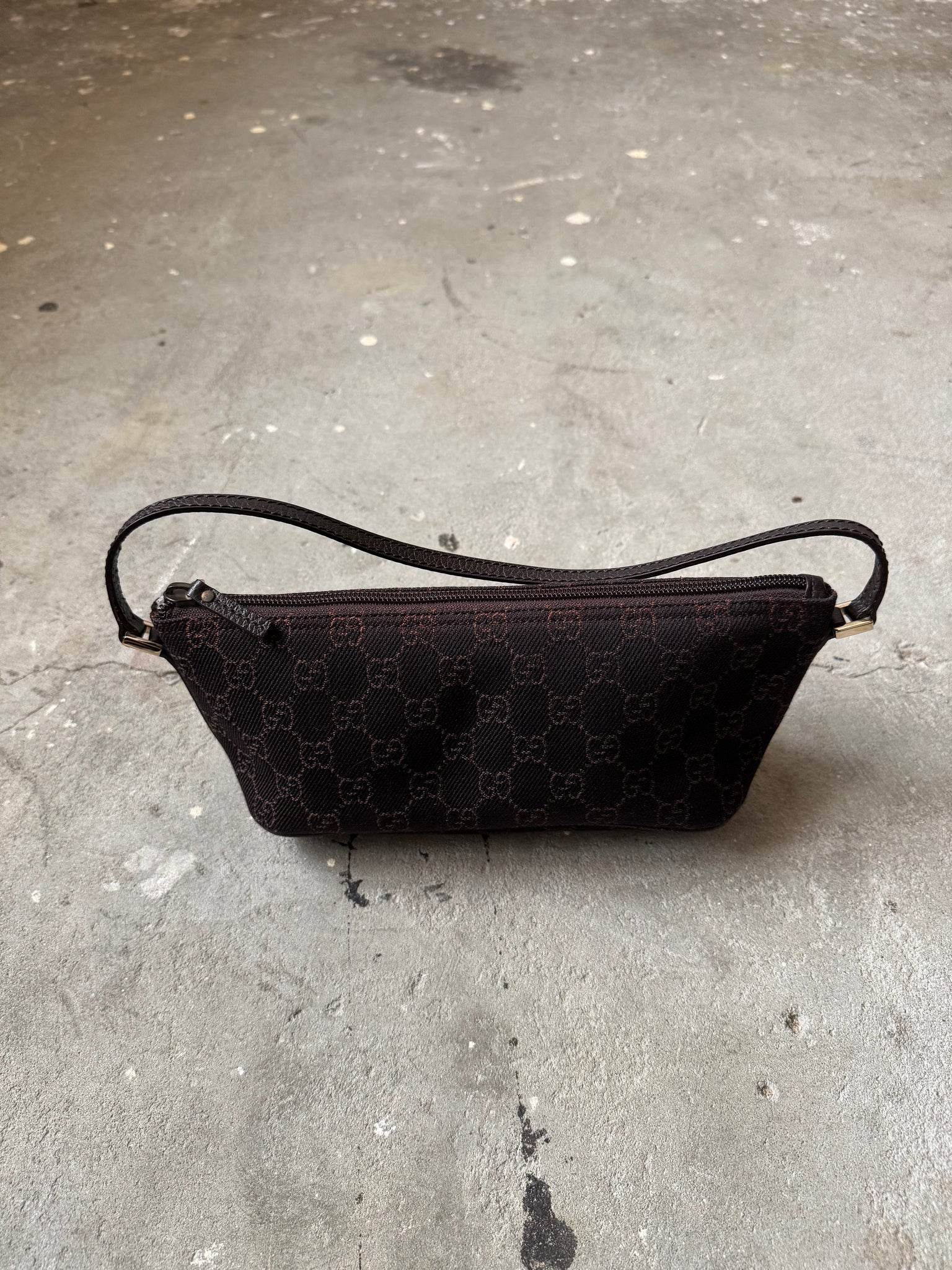 Gucci GG Monogram Pochette Boat Shoulder Bag Black