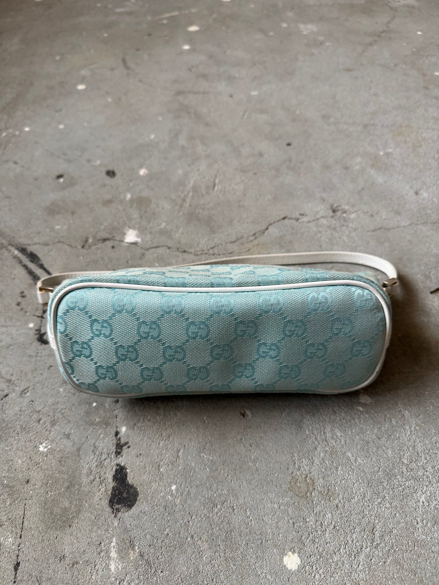 Gucci GG Monogram Pochette Boat Shoulder Bag Blue