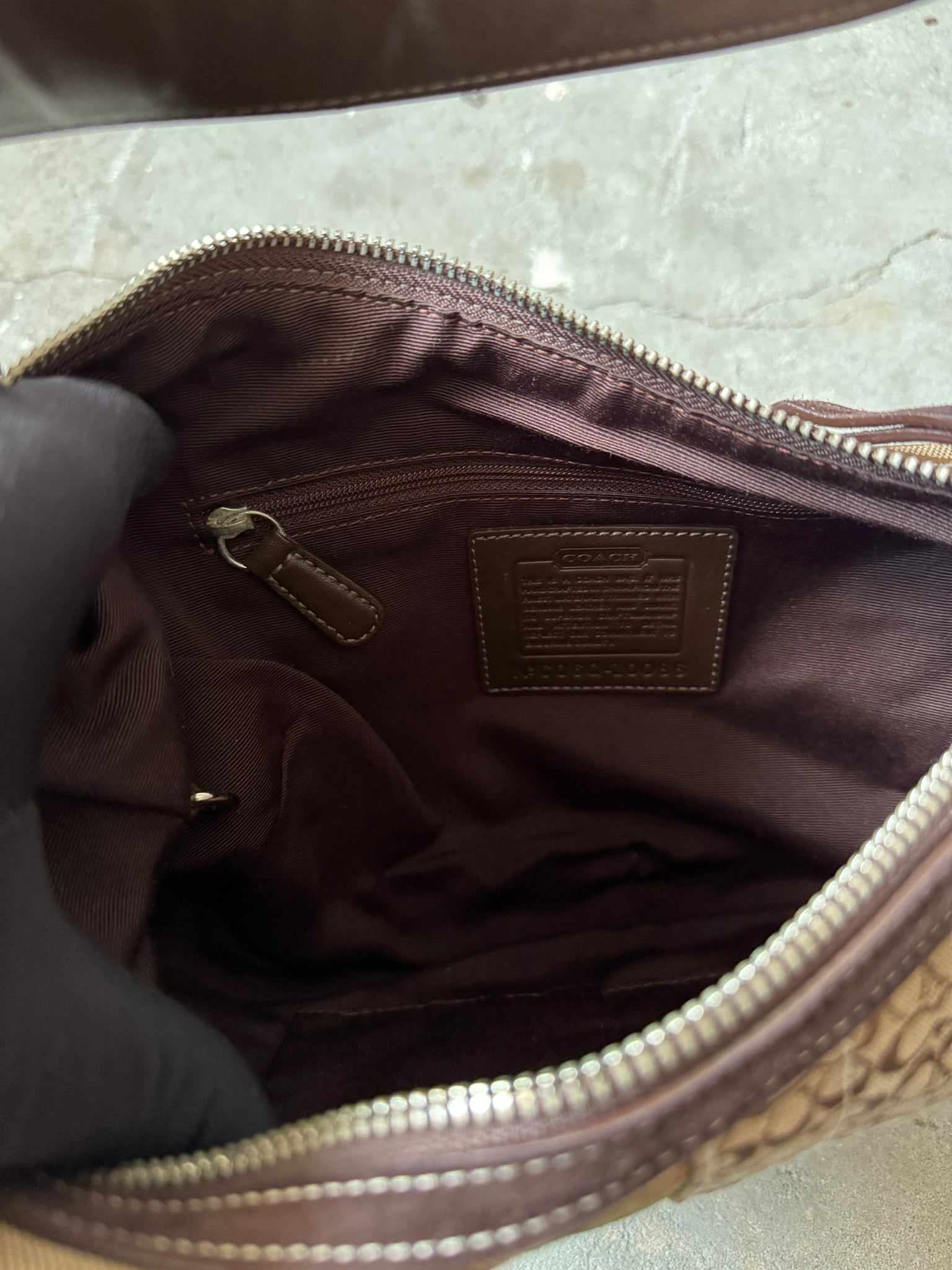 Coach Signature Soho Patchwork Shoulder Bag Beige/Brown