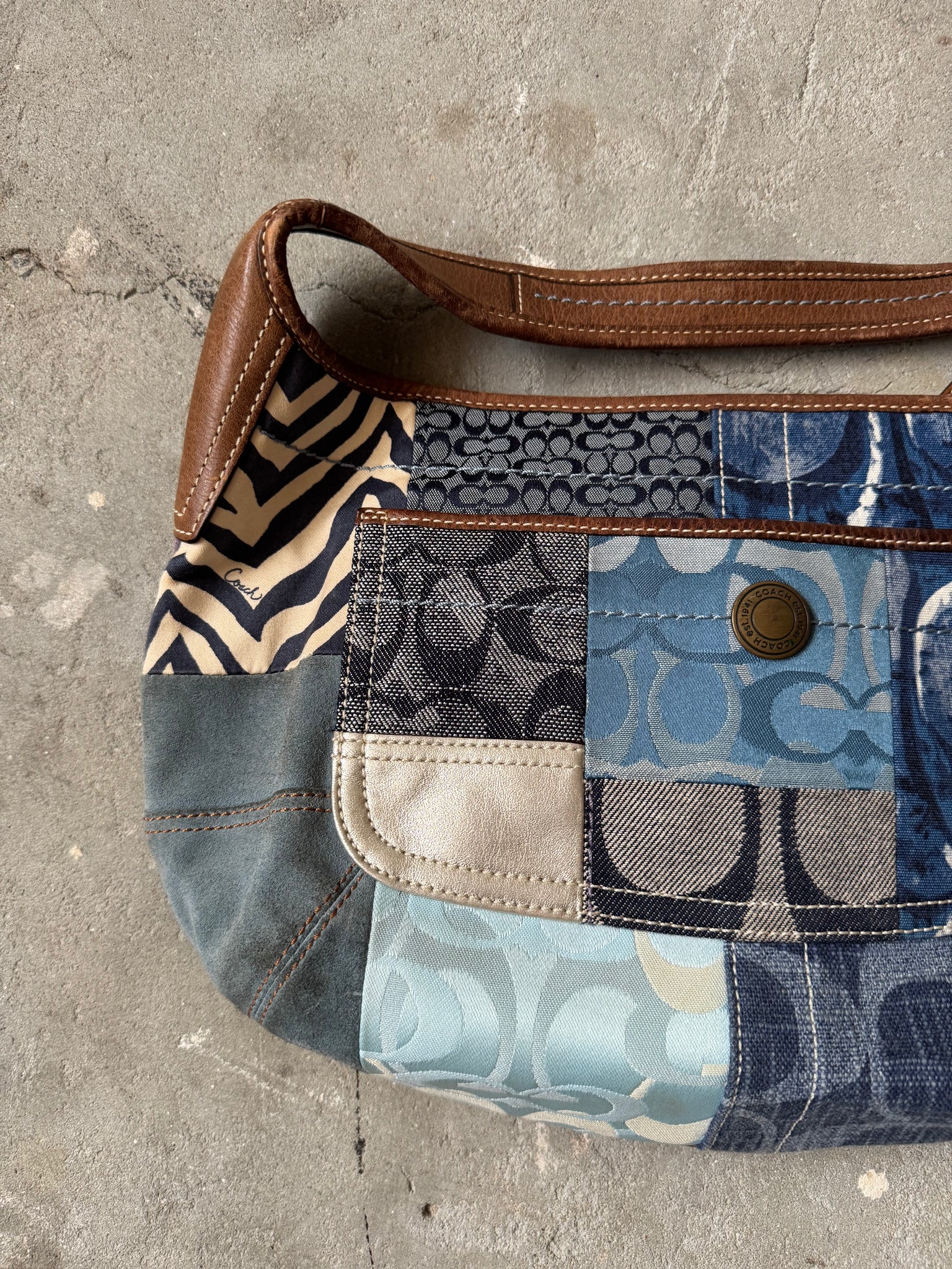 Coach Signature Ergo Hobo Patchwork Shoulder Bag