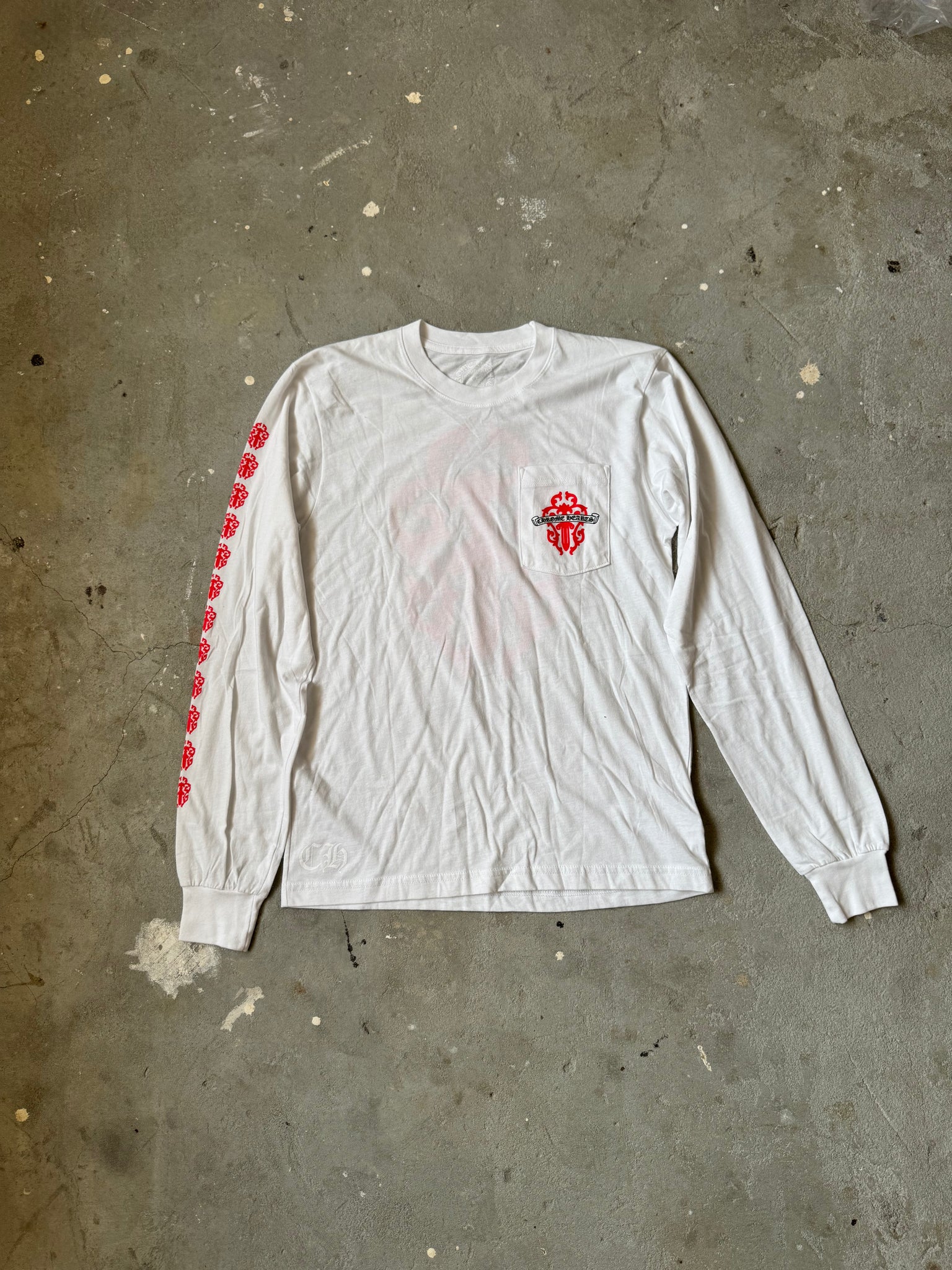 Chrome Hearts CH Dagger Long Sleeve White/Red (Size M)