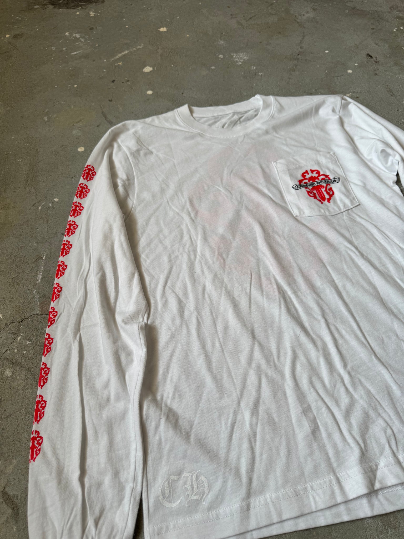 Chrome Hearts CH Dagger Long Sleeve White/Red (Size M)