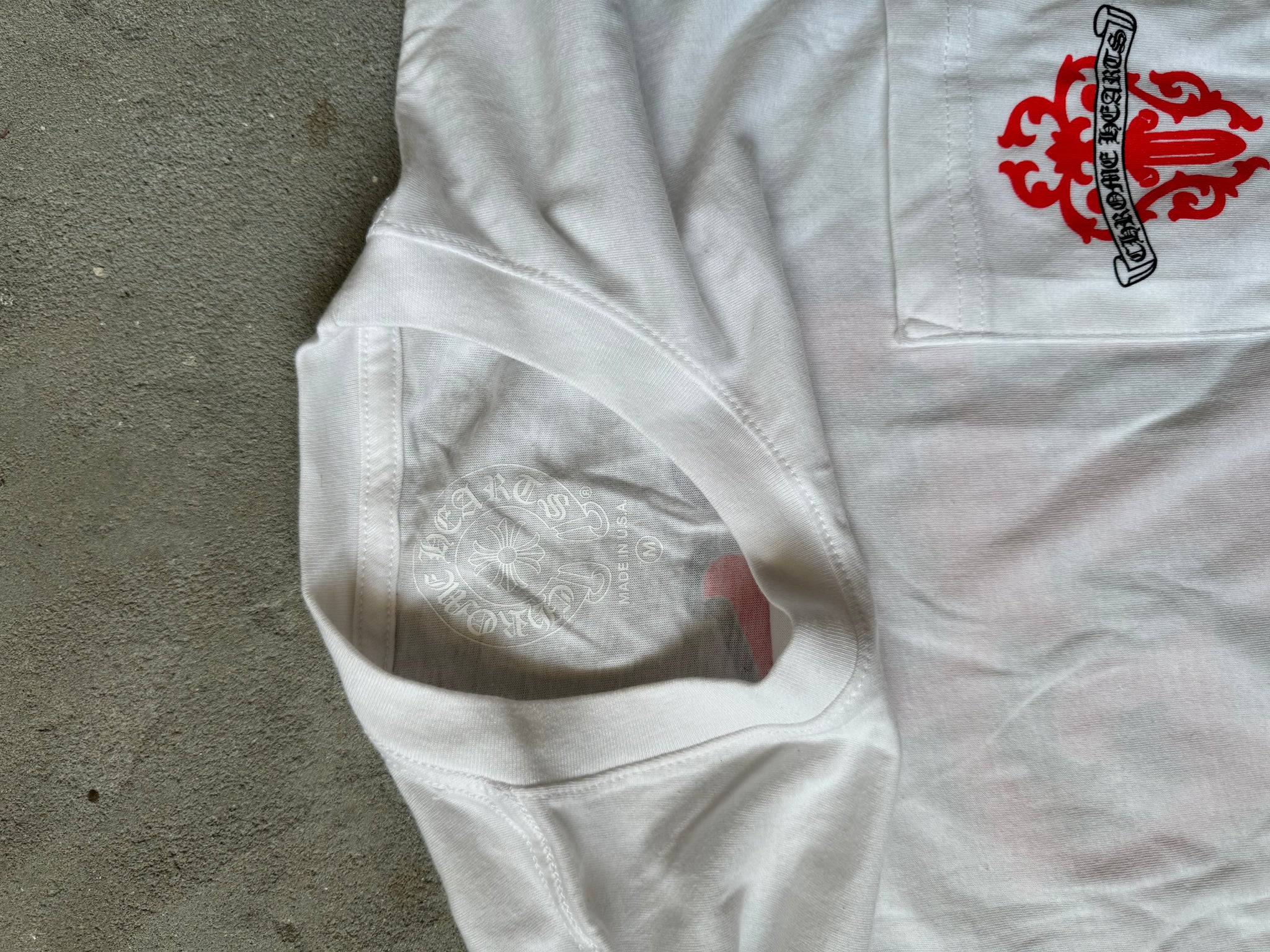 Chrome Hearts CH Dagger Long Sleeve White/Red (Size M)
