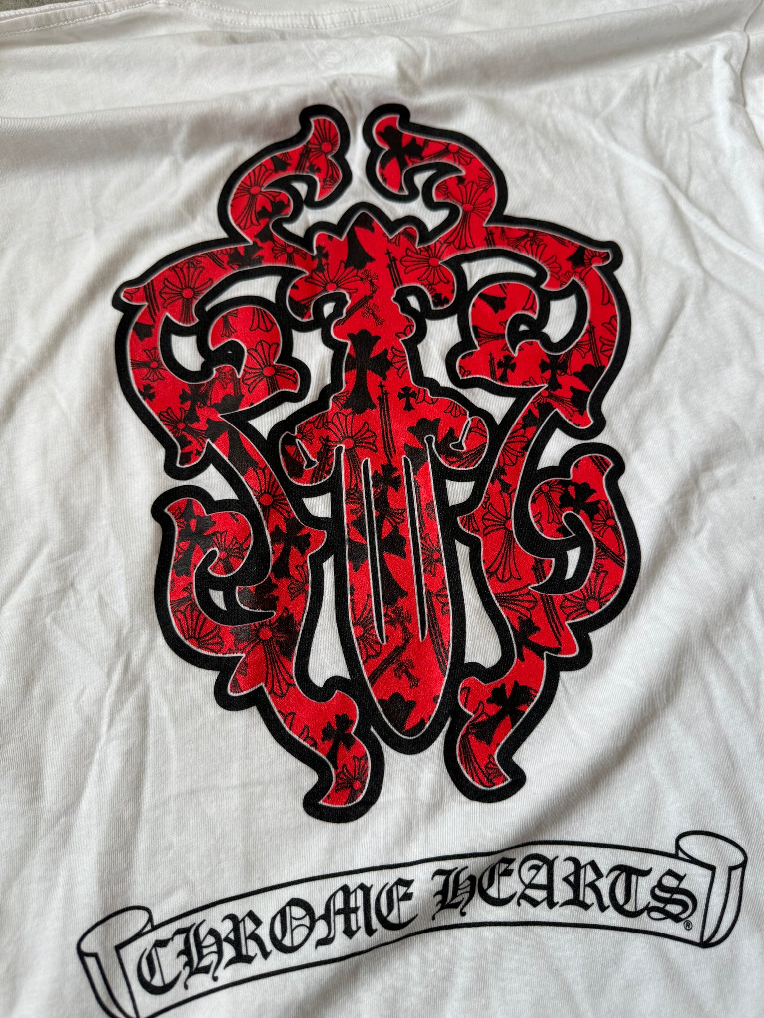 Chrome Hearts CH Dagger Long Sleeve White/Red (Size M)