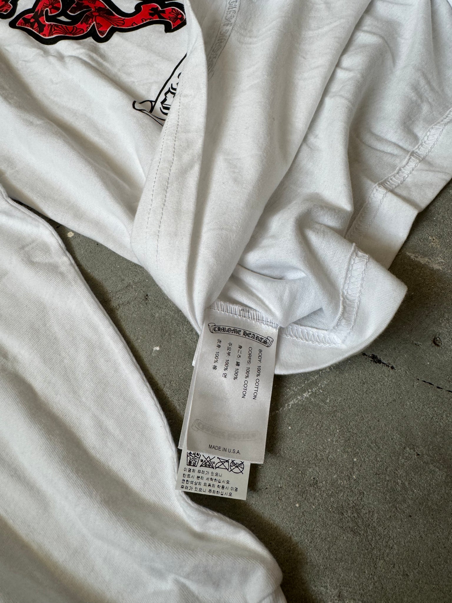 Chrome Hearts CH Dagger Long Sleeve White/Red (Size M)