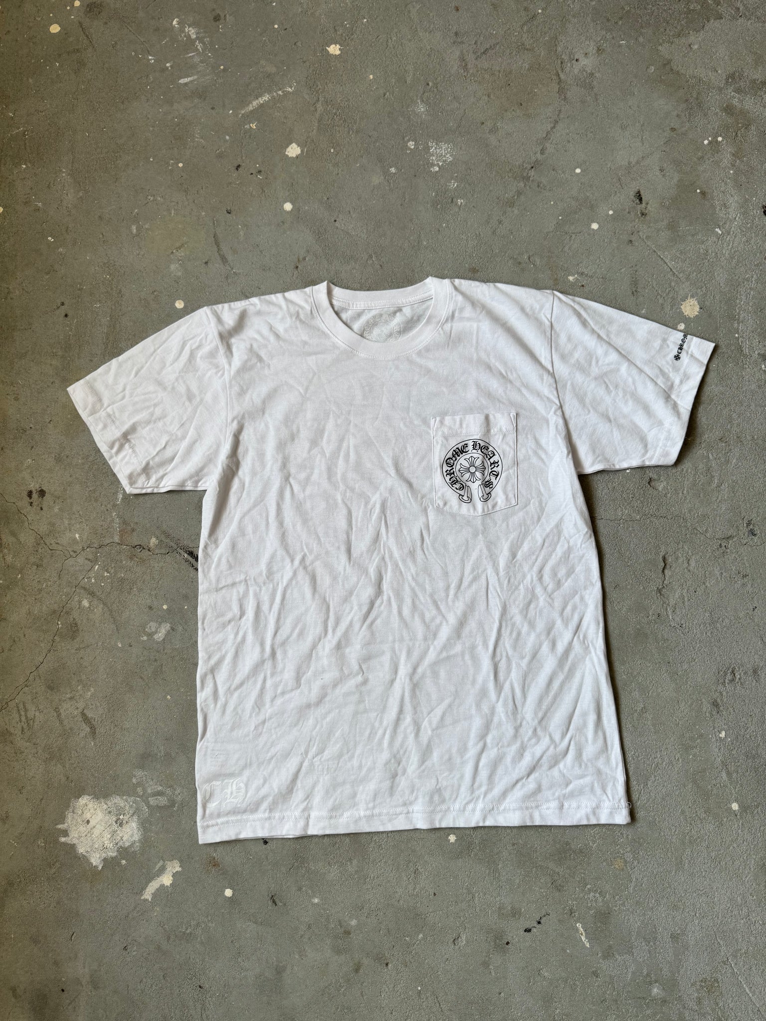 Chrome Hearts Horse Shoe Logo Pocket T-Shirt White (Size L Chrome Hearts Horse Shoe Logo Pocket T-Shirt White (Size L