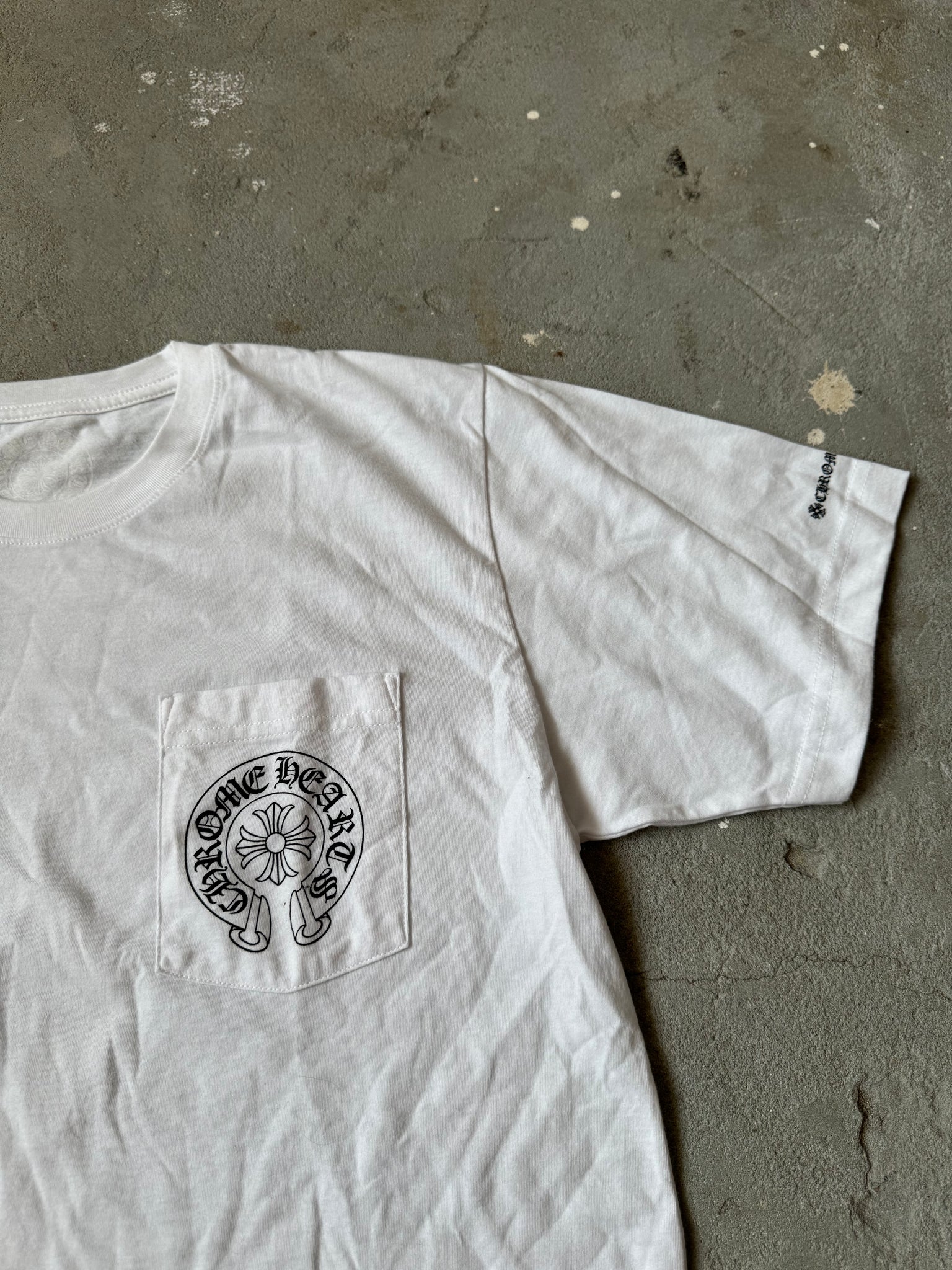 Chrome Hearts Horse Shoe Logo Pocket T-Shirt White (Size L)