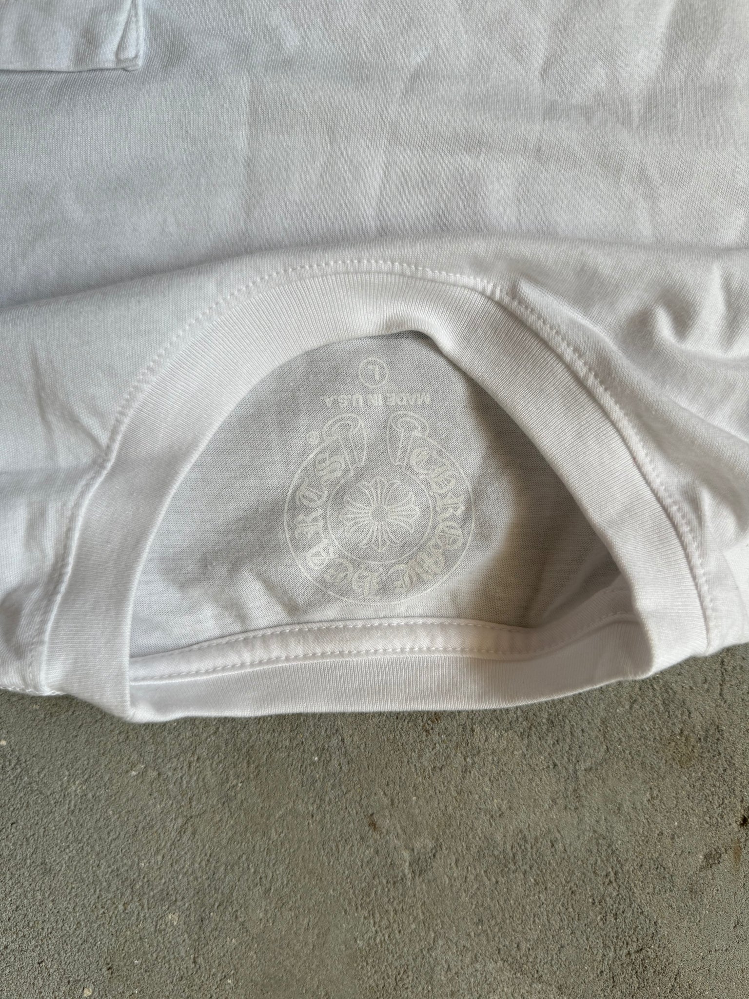 Chrome Hearts Horse Shoe Logo Pocket T-Shirt White (Size L)