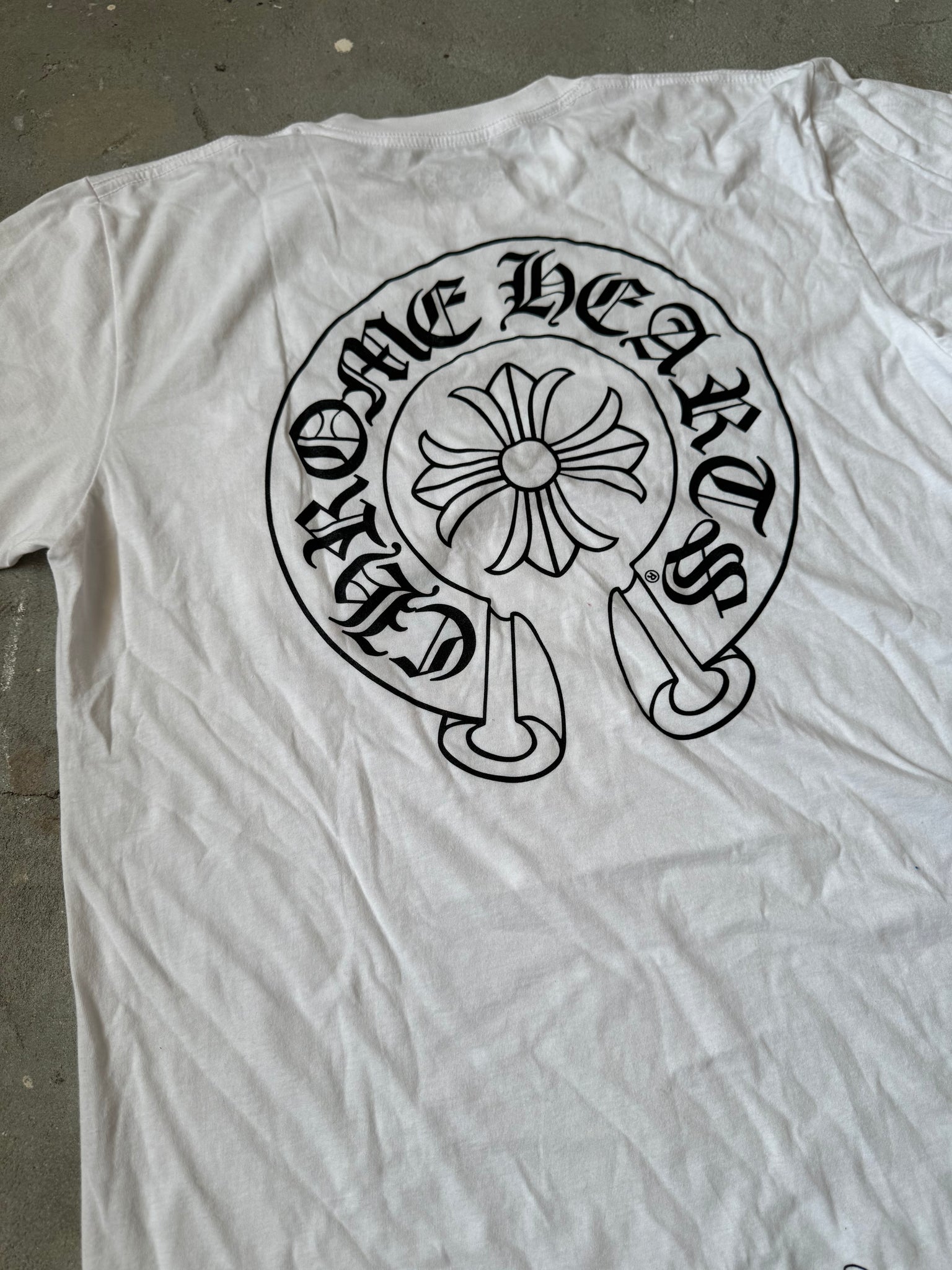 Chrome Hearts Horse Shoe Logo Pocket T-Shirt White (Size L Chrome Hearts Horse Shoe Logo Pocket T-Shirt White (Size L